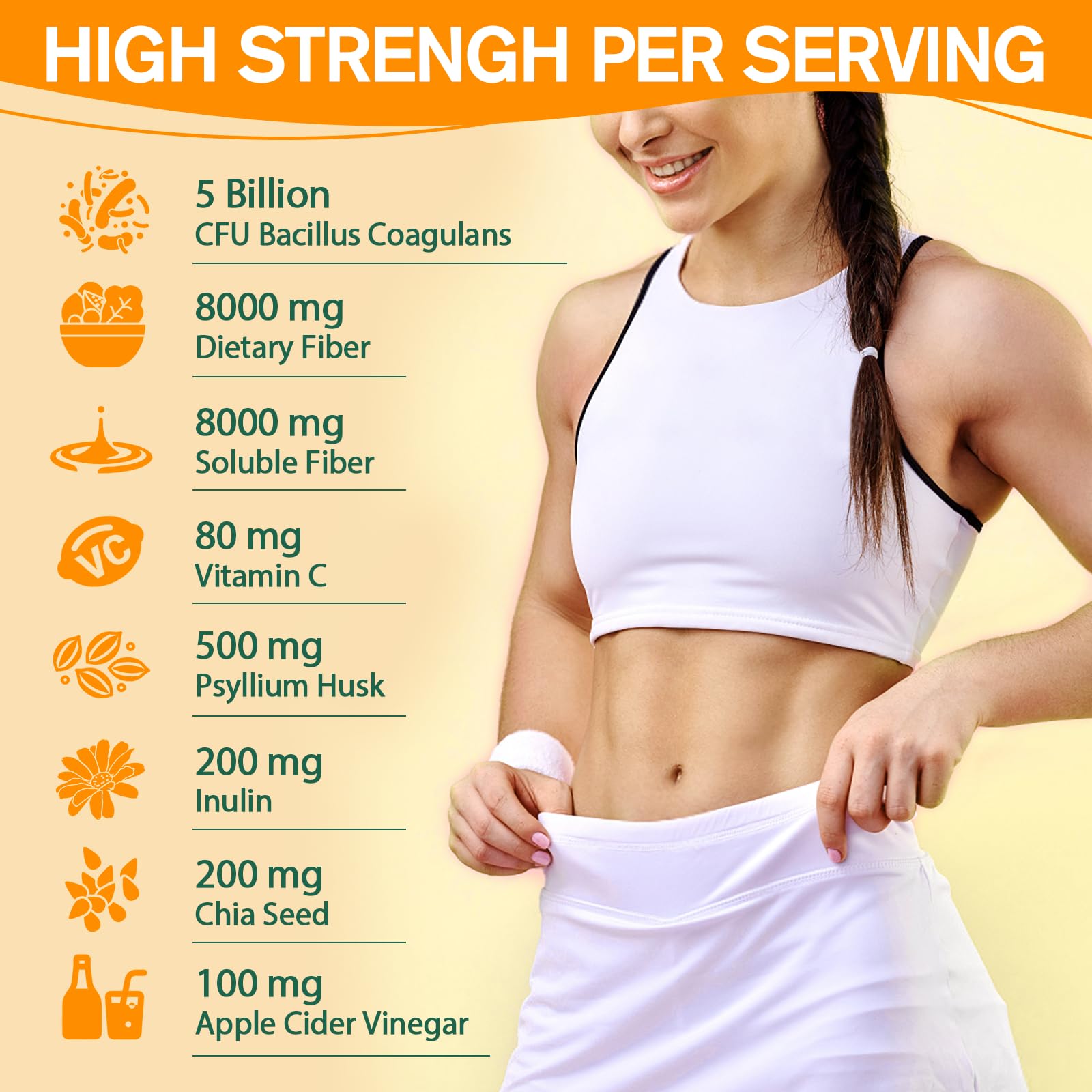 Probiotic Fiber Gummies, Pineapple Flavor, 60 Gummies per Bottle, 2 Bottles