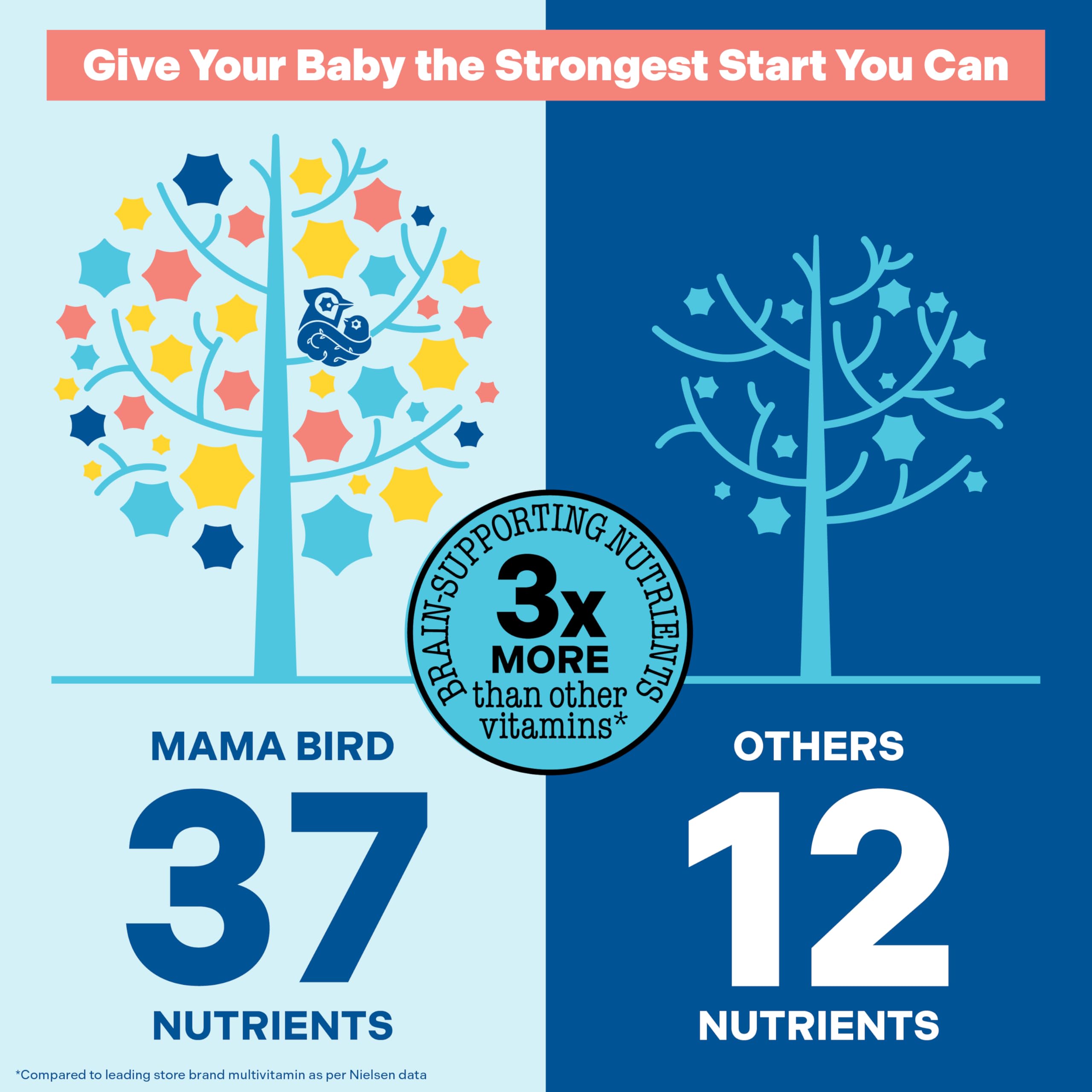 Best Nest Wellness - Mama Bird - Prenatal Multi+ (30 Servings) - Prenatal Vitamins for Women - Supports Baby Brain Health - Organic Herbs, Probiotics, Digestive Enzymes