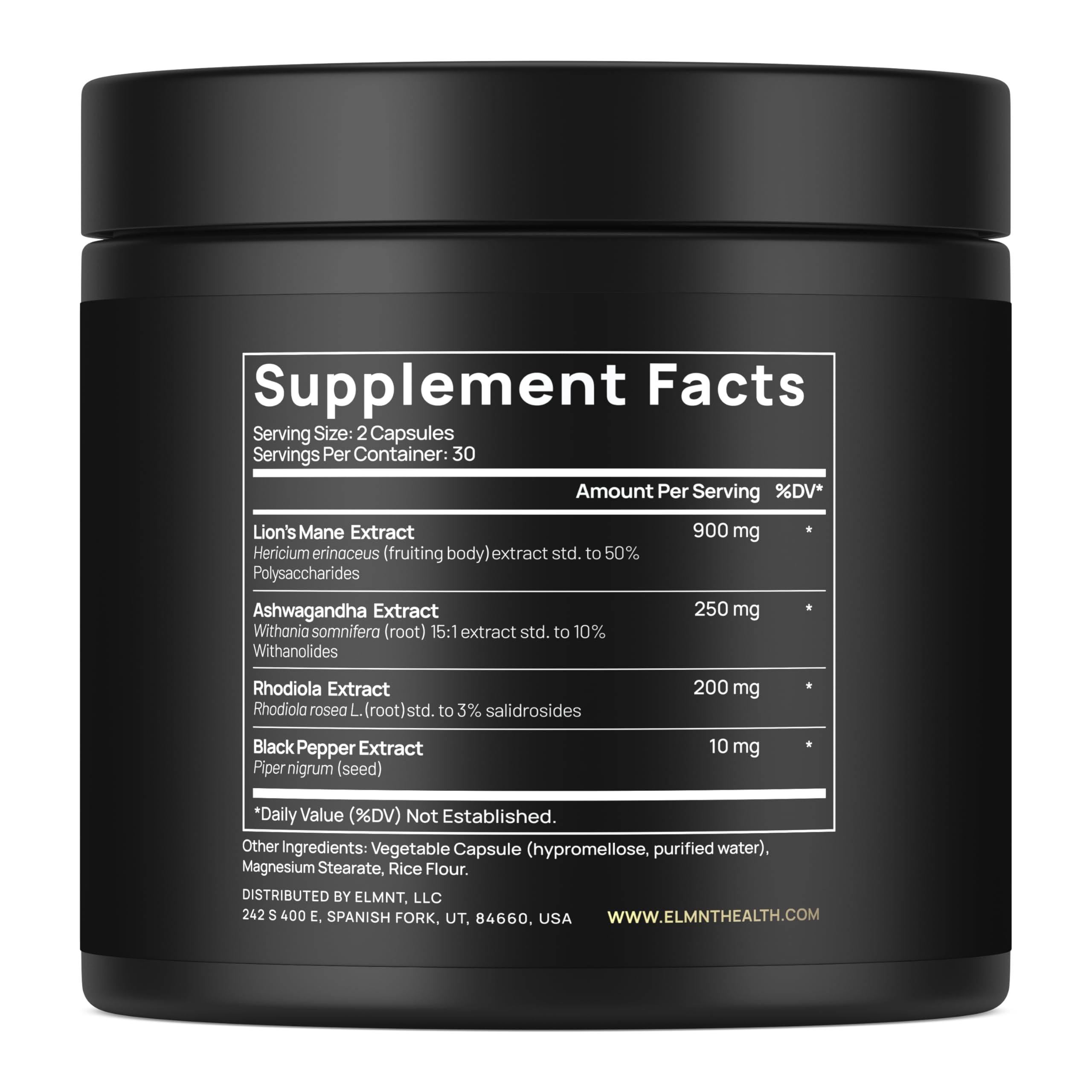 20,000mg 16x Strength Lions Mane Supplement Capsules Super Nootropic w. Ashwagandha & Rhodiola - Highest Potency Lion's Mane Mushroom Extract 50% Polysaccharides Brain Supplements for Memory and Focus