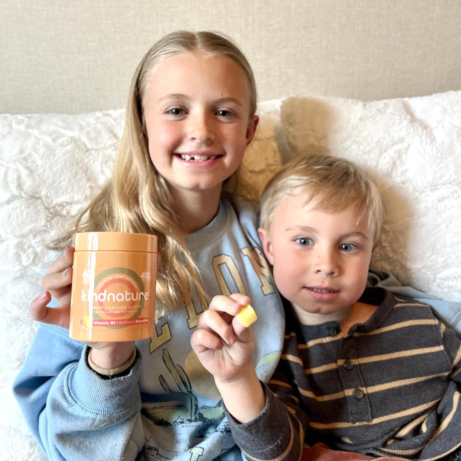 kindnature Vitamin B2 Gummies - Riboflavin 400mg Supplement for Kids & Adults - Non-GMO, Soy & Gluten-Free, Vegan Chewable Gummies (30 Day Supply)