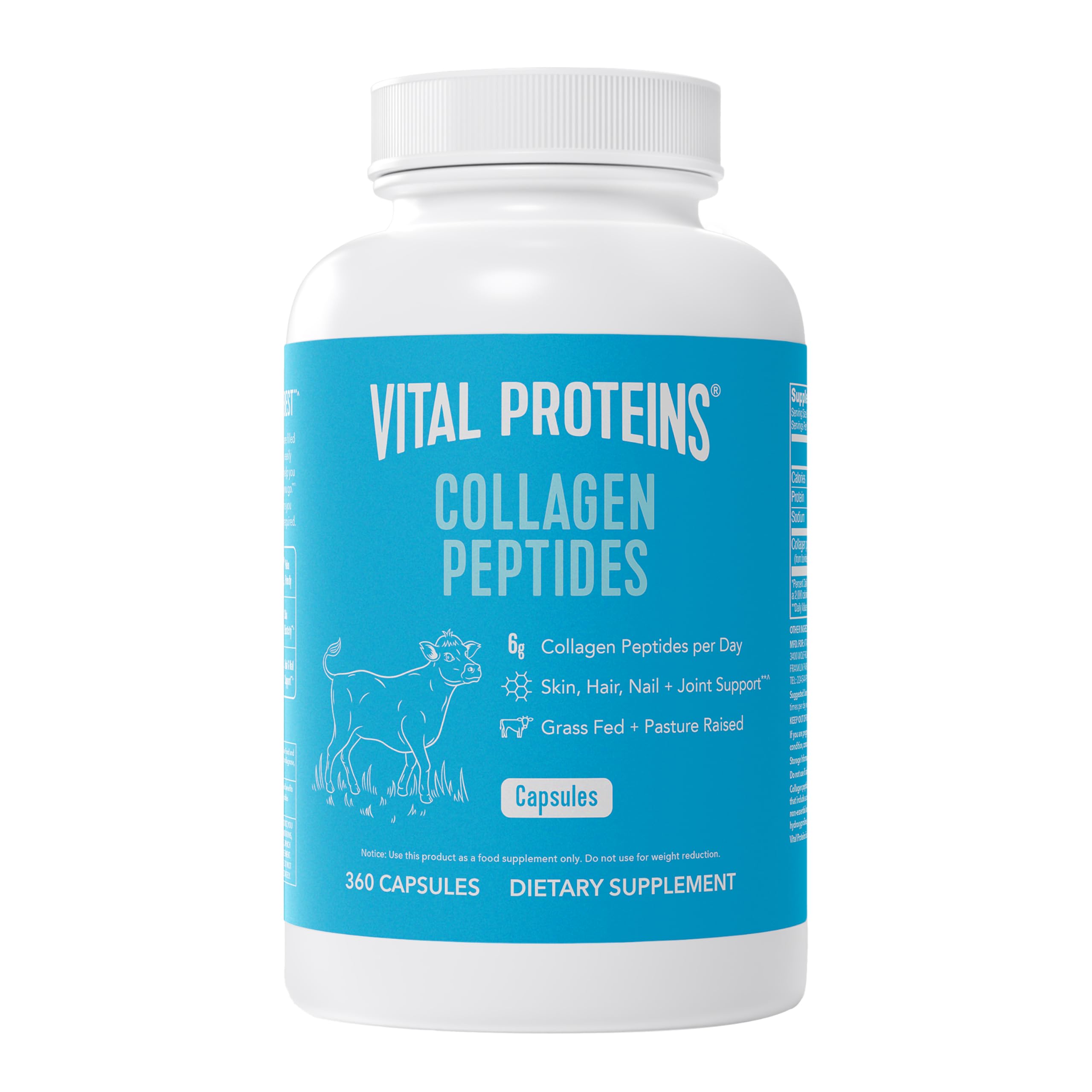 Vital Proteins Collagen Peptides Capsules for Women, Collagen Supplement 360 Capsules