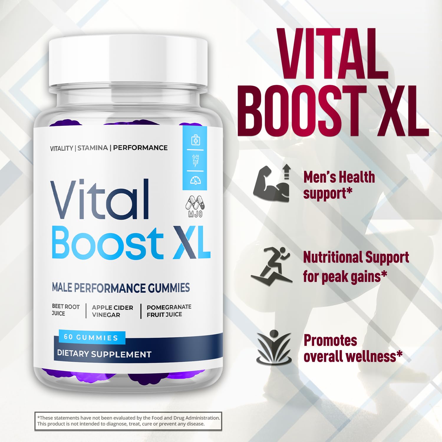 Vital Boost XL Gummies, Official VitalBoost X L Gummys for Men with All Natural Ingredients, Vital Boost XL Advanced Health & Wellness Support with Premium Active Lifestyle Vitamins (60 Gummies)