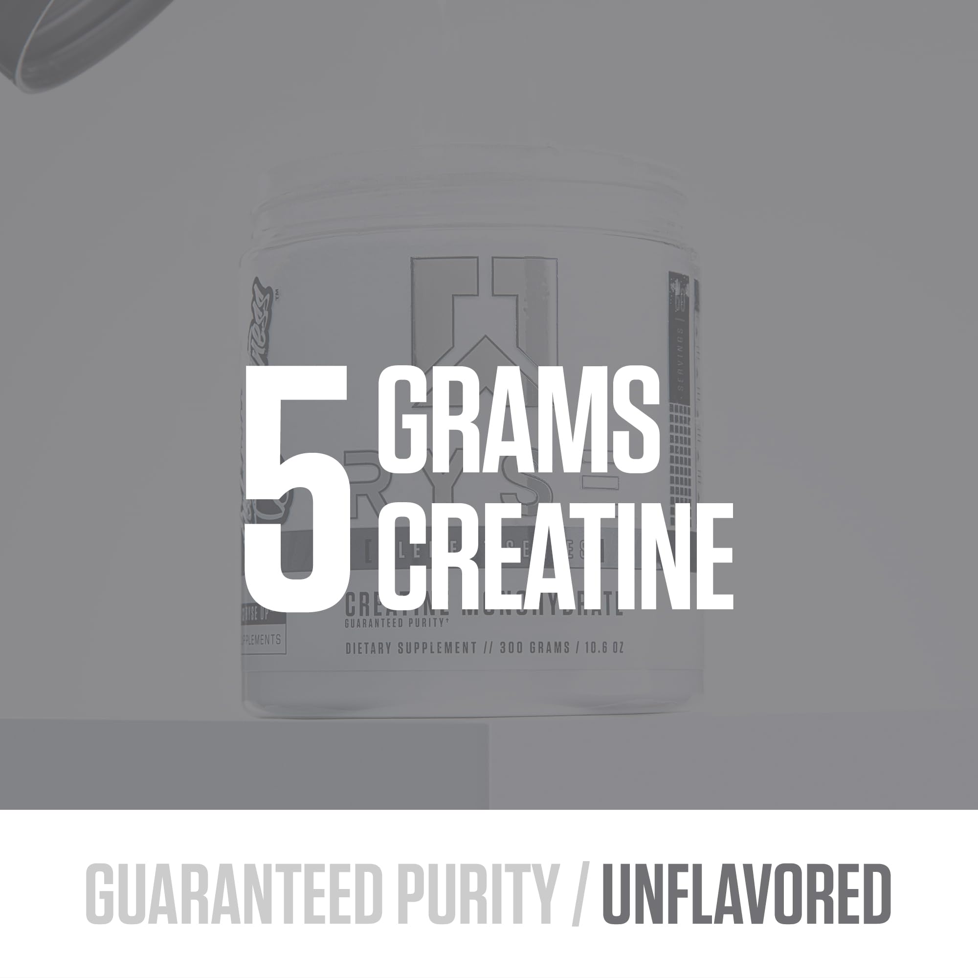 RYSE Creatine Monohydrate Powder - Unflavored - Supports Men & Women Lean Muscle Growth, Strength, Power, and Endurance - Helps Reduce Fatigue and Improve Workout Recovery - 100 Servings.