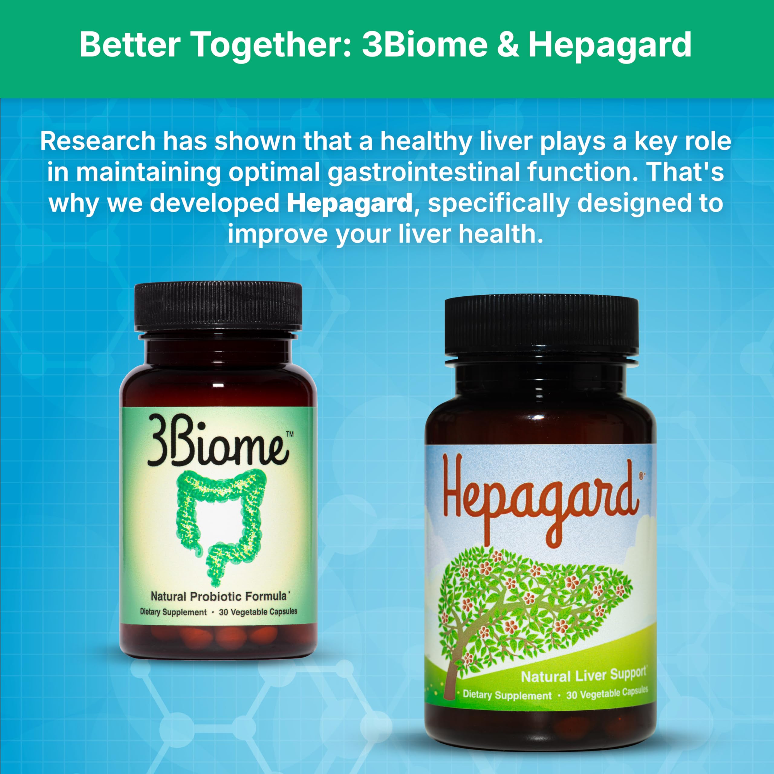 3Biome - Natural Probiotic Supplement - Non-GMO, Vegan, Gluten-Free