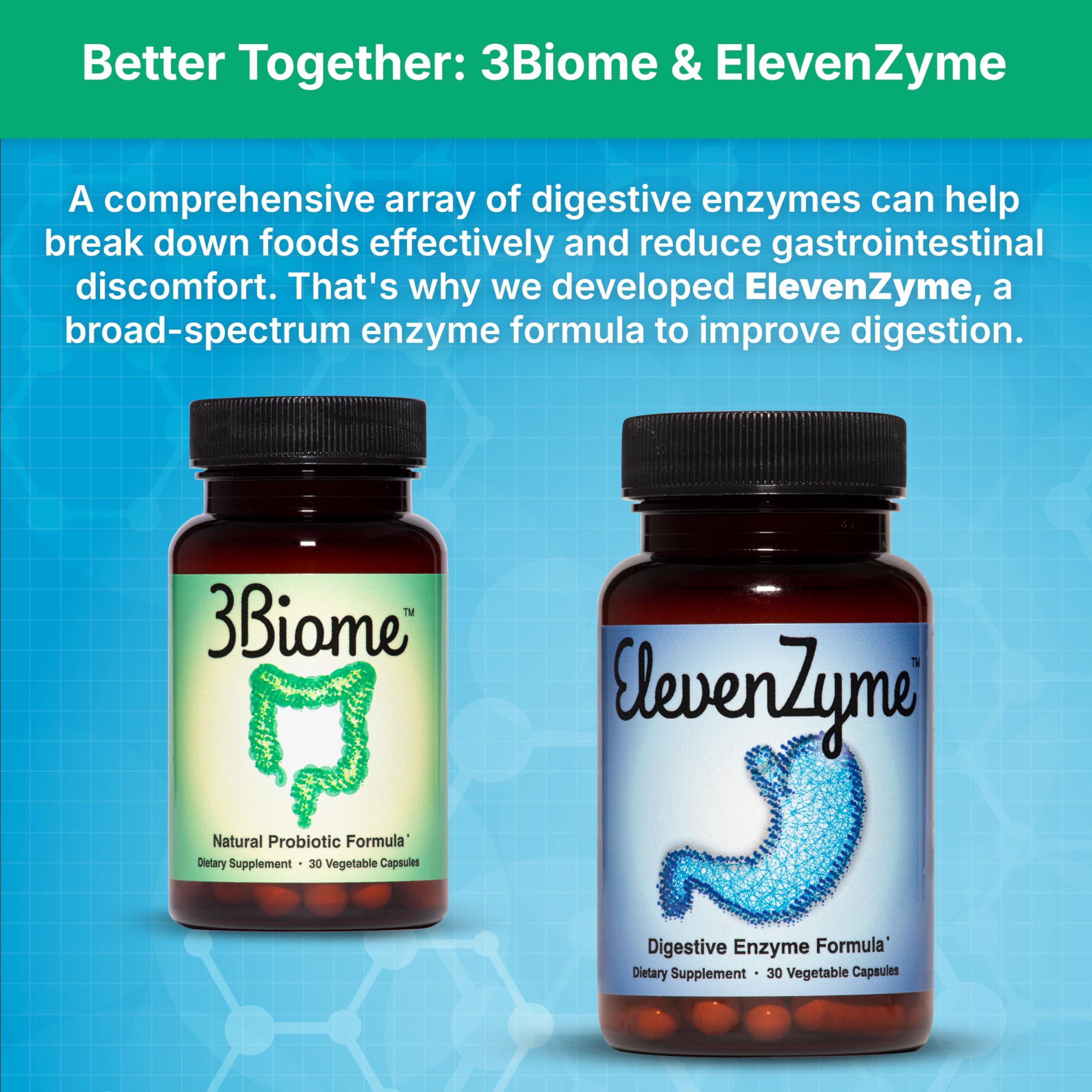 3Biome - Natural Probiotic Supplement - Non-GMO, Vegan, Gluten-Free