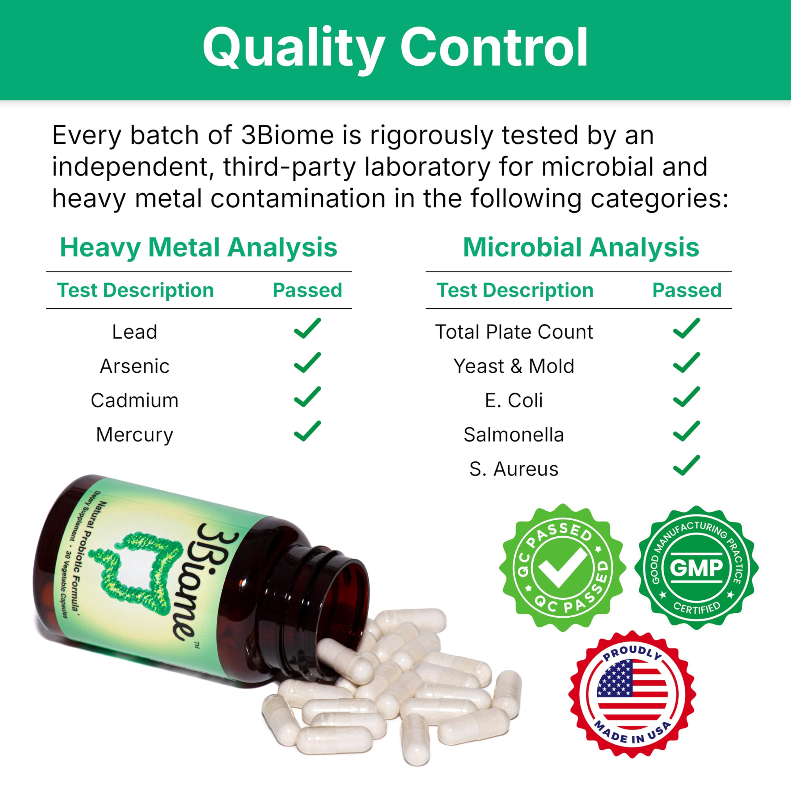 3Biome - Natural Probiotic Supplement - Non-GMO, Vegan, Gluten-Free