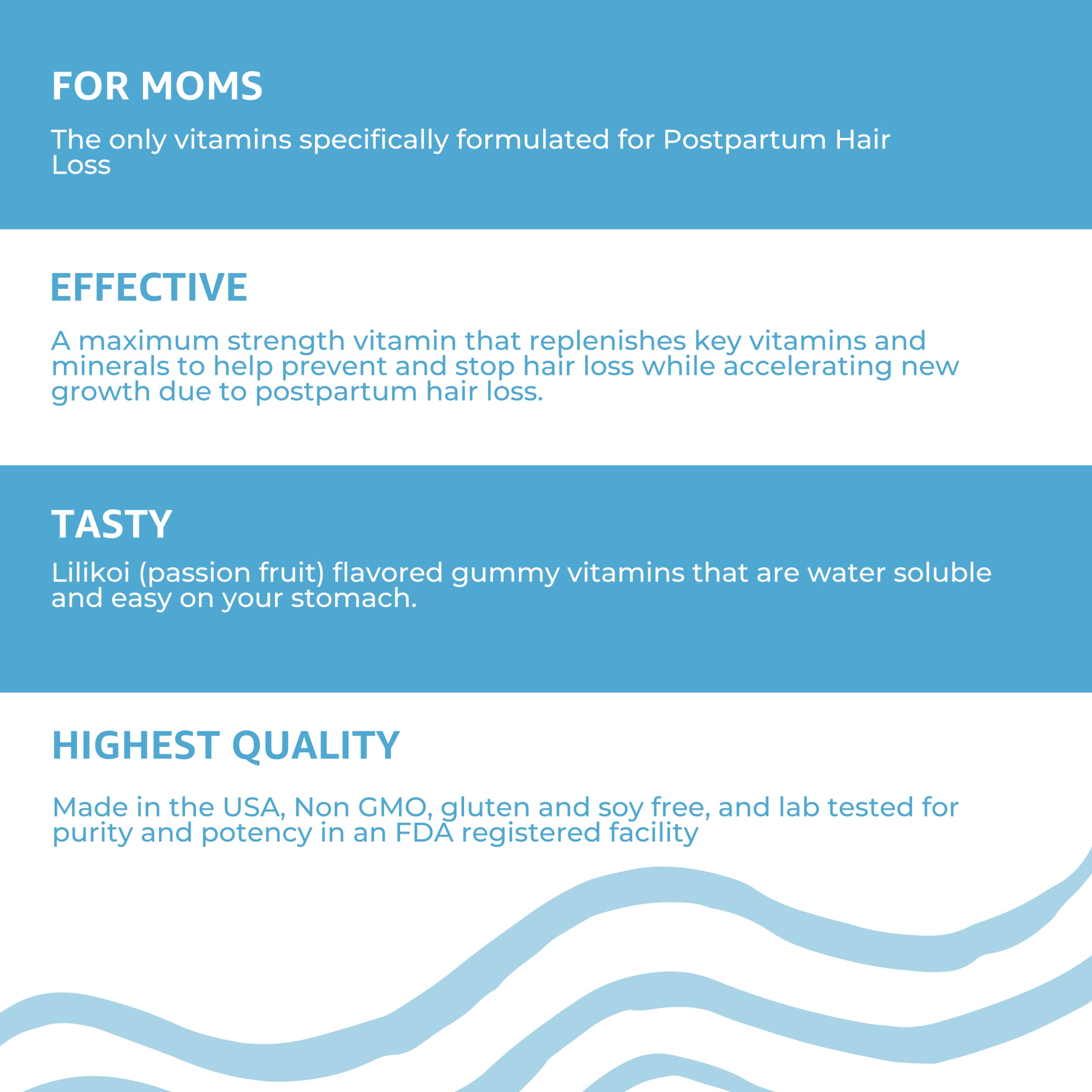 Baby Blues Postpartum Hair Loss Vitamins - Full Hair Cycle Pack - with Biotin, Collagen, & Folate