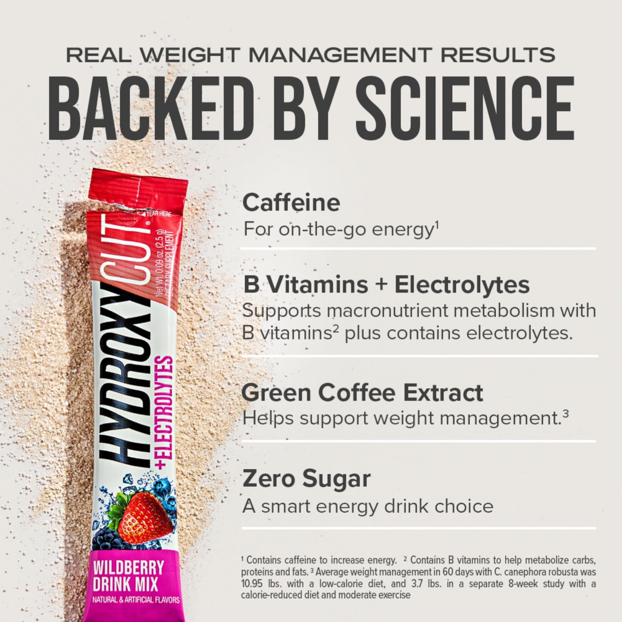 Hydroxycut Drink Mix, Wildberry Blast - 21 Travel-Size Packets - Zero Calories, Zero Sugar - Boost Metabolism, Burn Calories, Increase Energy - for Women & Men