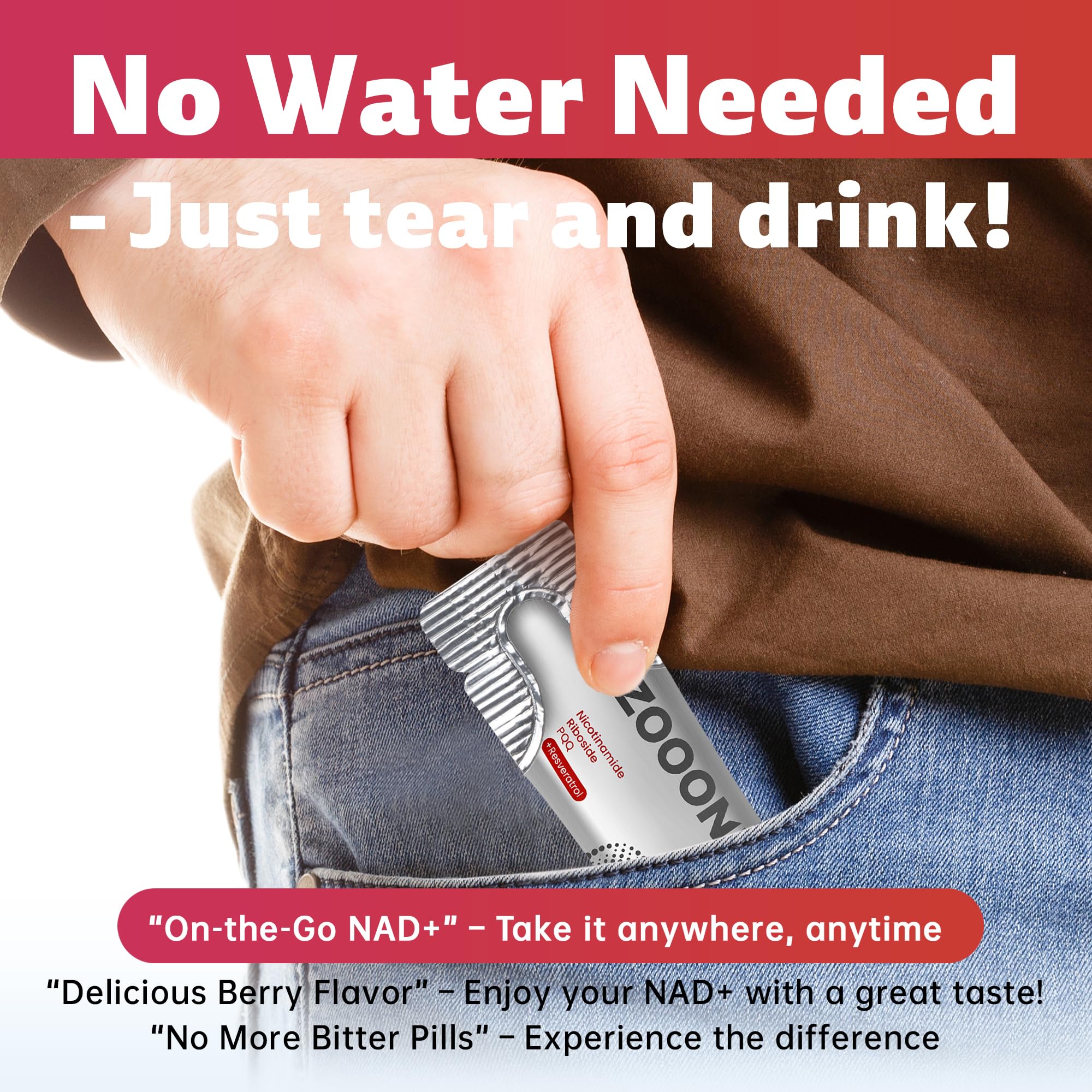 zooone- NAD+ Supplement 30pcs, Premium Nicotinamide Riboside & Resveratrol, DNA Repair & Healthy Aging， Advanced NAD Supplement for Men & Women, Boosts Cellular Energy.