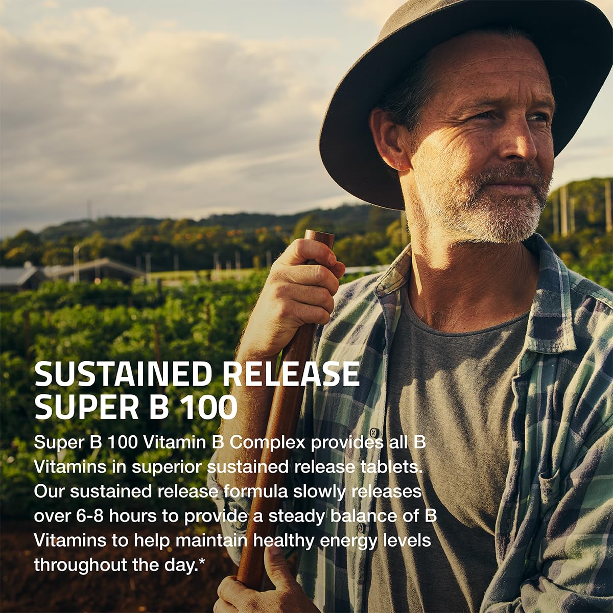 Bronson Super B 100 Vitamin B Complex Sustained Release Contains All B Vitamins (Vitamin B1, B2, B3, B6, B9 - Folic Acid, B12) Supports Energy Metabolism & Nervous System Health, Non-GMO, 250 Tablets