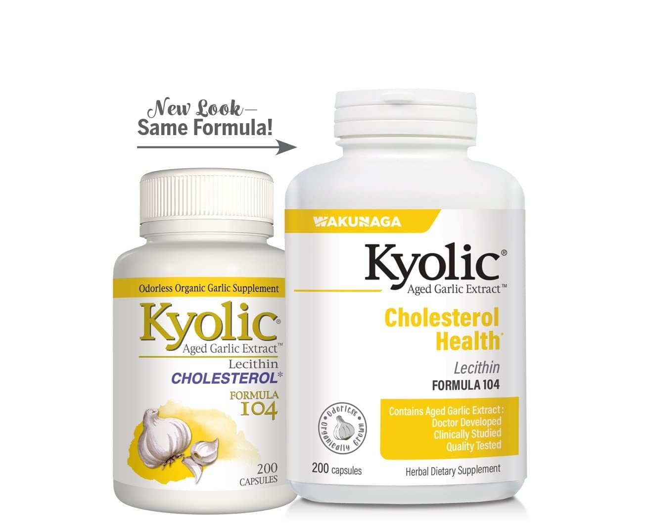 Kyolic Aged Garlic Extract Formula 104, Cholesterol Health*, 200 Capsules