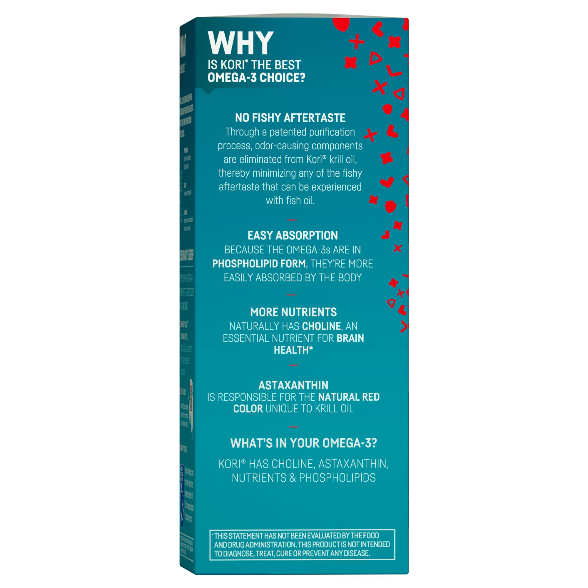 Kori Krill Oil Omega 3 Supplement, Antarctic Krill Oil with Superior Absorption vs Fish Oil, 1200mg Softgels, 30 Softgels, EPA & DHA