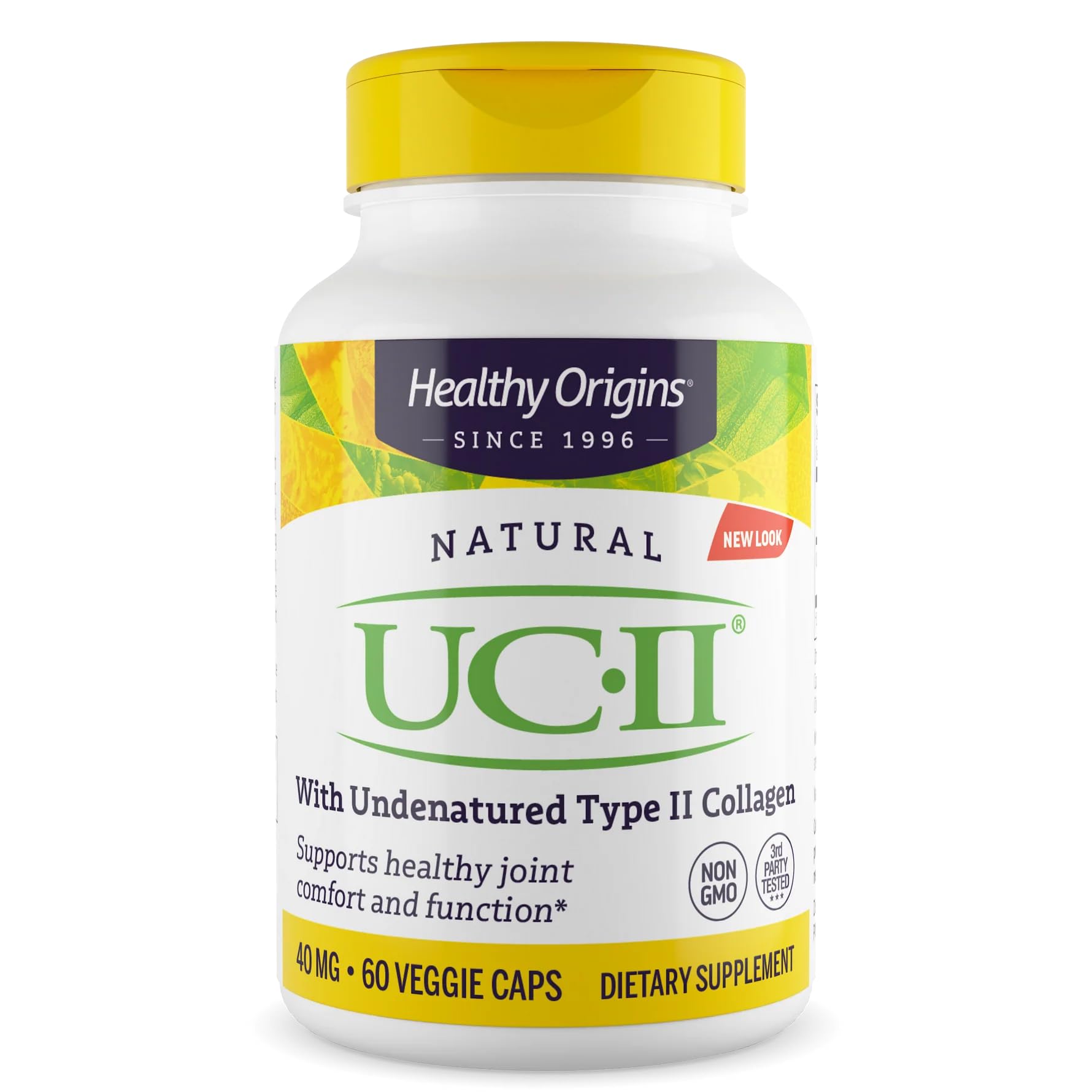 Healthy Origins UC-II 40 mg (Undenatured Type II Collagen, Non-GMO, Gluten Free, Joint Support), 60 Veggie Caps