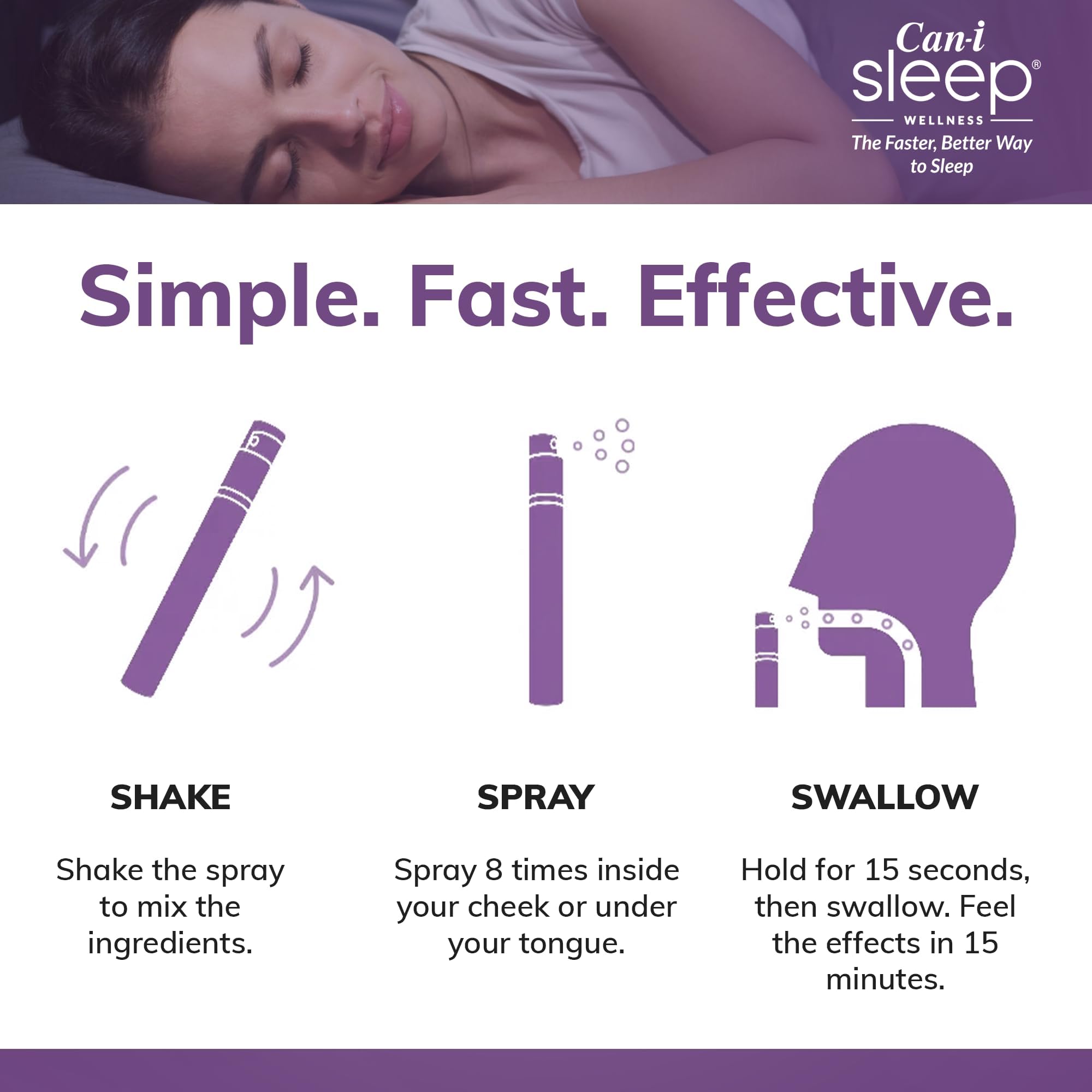 Sleep Faster & Longer: Oral Sleep Spray for Shift Workers who Need to Adjust to Shift Changes and Crazy Sleep routines. Can I Sleep Supplement - 3 canisters with 90 Servings