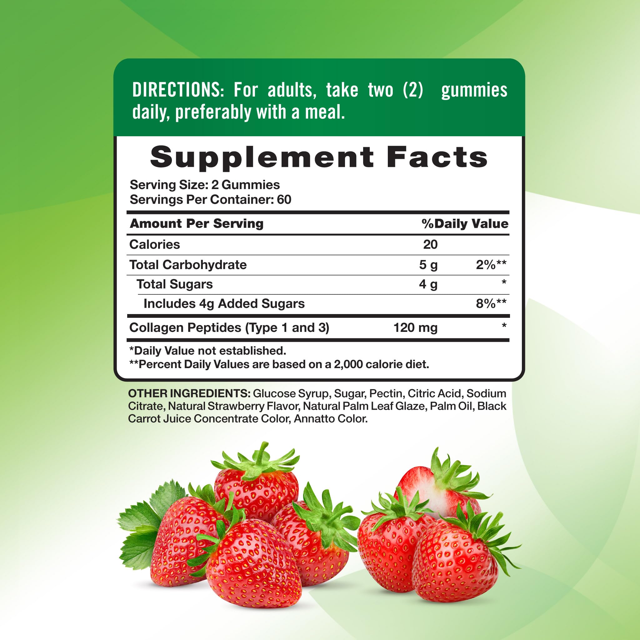 Nature's Truth Collagen Peptide Gummies for Women | 120 Count | Type 1 and 3 | Strawberry Flavor | Non-GMO & Gluten Free Supplement