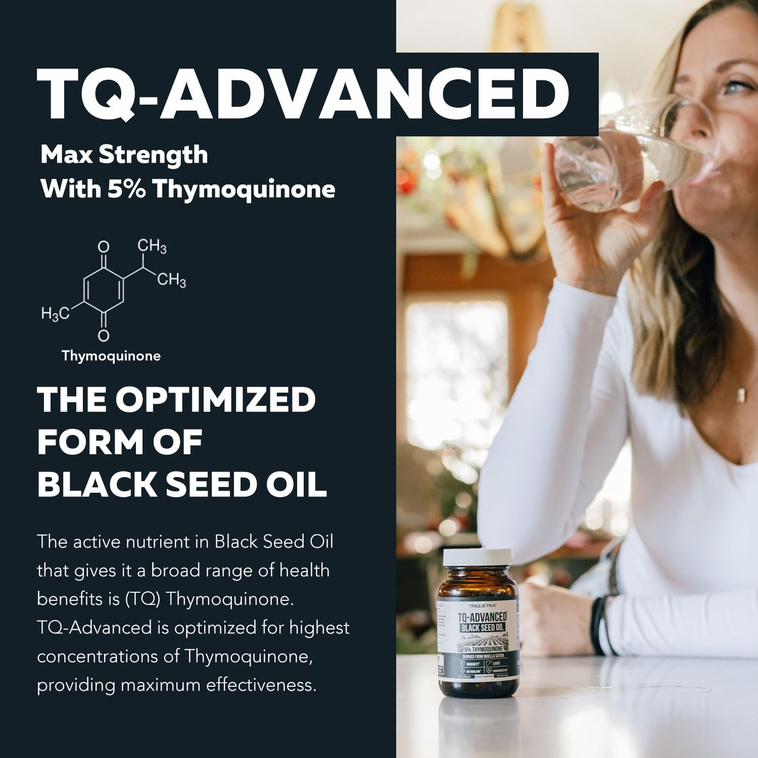 Black Seed Oil Softgels | 5% Thymoquinone - TQ-Advanced® | High Potency - 500 mg per Capsule - 15:1 Concentrate from Nigella Sativa Extract, Raw Form, Vegan Formula, Glass Bottle (60 Softgels)