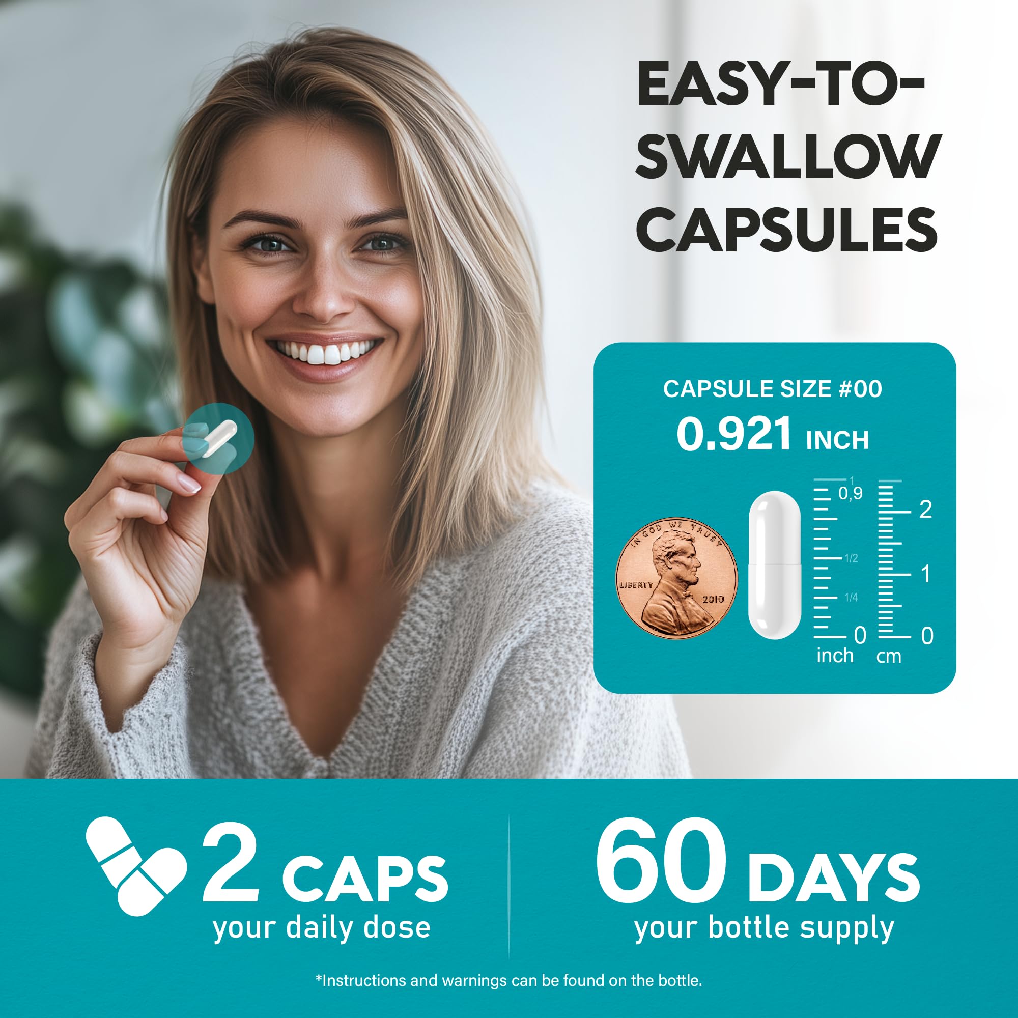 NAC Supplement | Selenium | B6 | B12 - Antioxidant, Immune Support - N Acetyl Cysteine 600 mg per Capsule, 1200 mg per Serving - Made in USA - Non-GMO, Gluten-Free, Vegan - 120 caps, 2 Month Supply