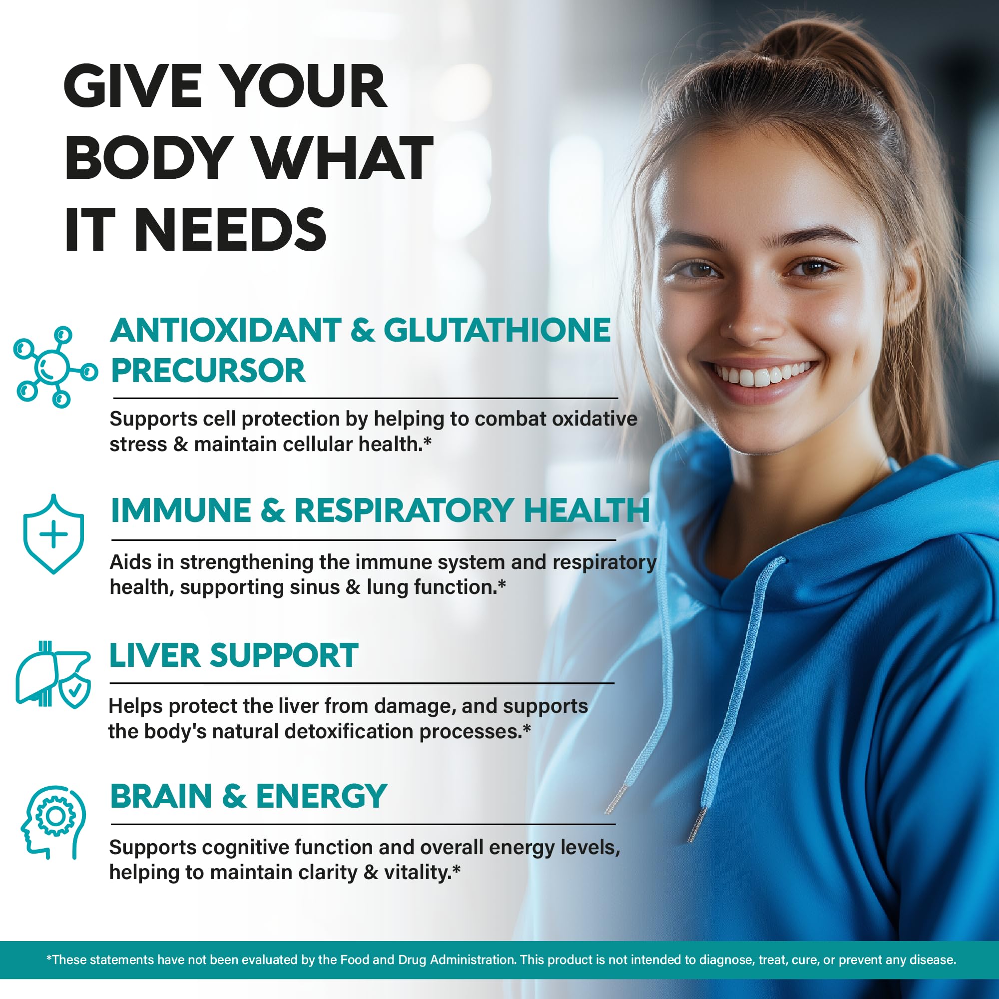 NAC Supplement | Selenium | B6 | B12 - Antioxidant, Immune Support - N Acetyl Cysteine 600 mg per Capsule, 1200 mg per Serving - Made in USA - Non-GMO, Gluten-Free, Vegan - 120 caps, 2 Month Supply