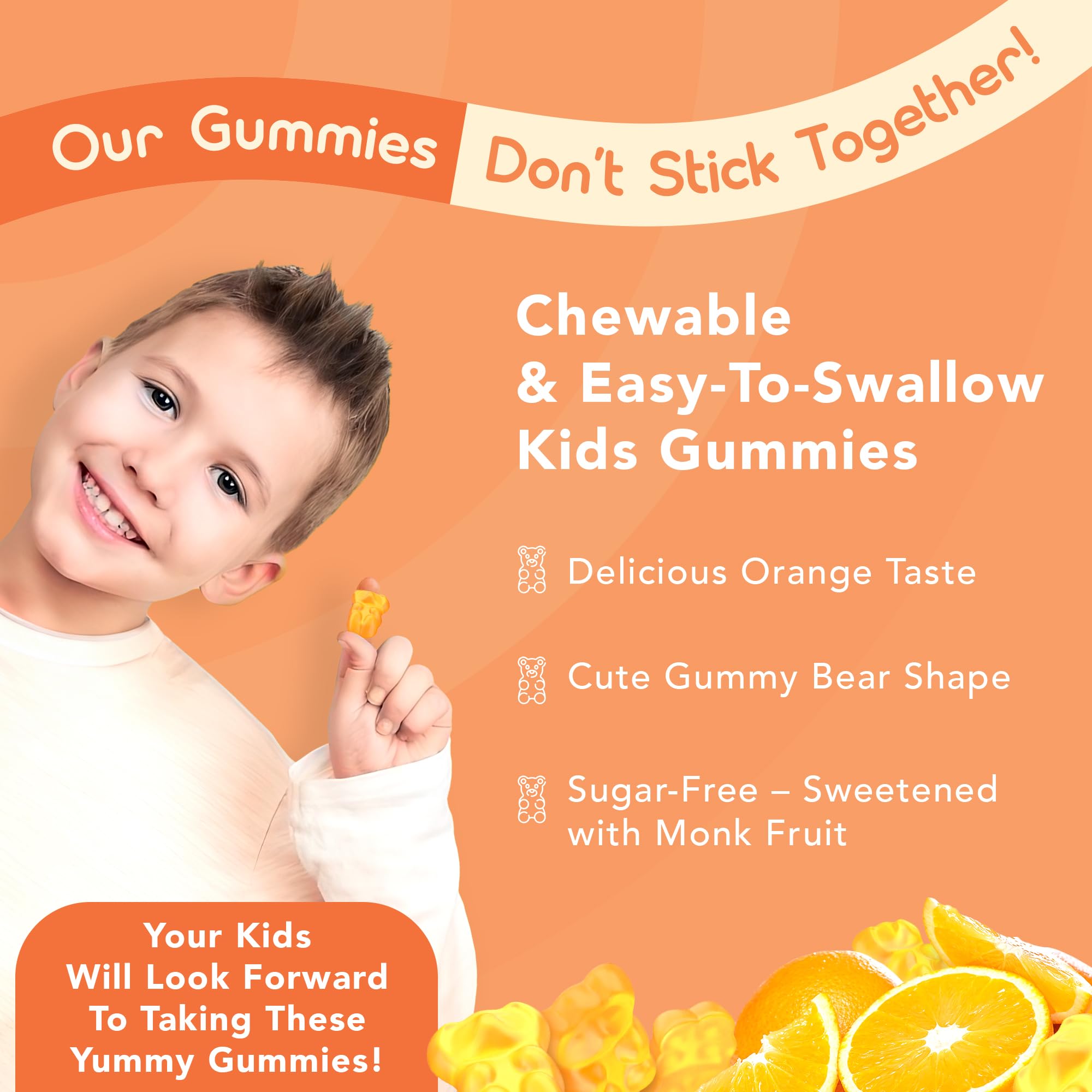 GOJOY NATURALS Kids Focus Gummies - 7-in-1 Focus & Attention Supplement for Kids & Teens w/Saffron Extract, Magnesium Glycinate, L-Theanine, Inositol & More - Vegan, Gluten & Sugar-Free, Non-GMO