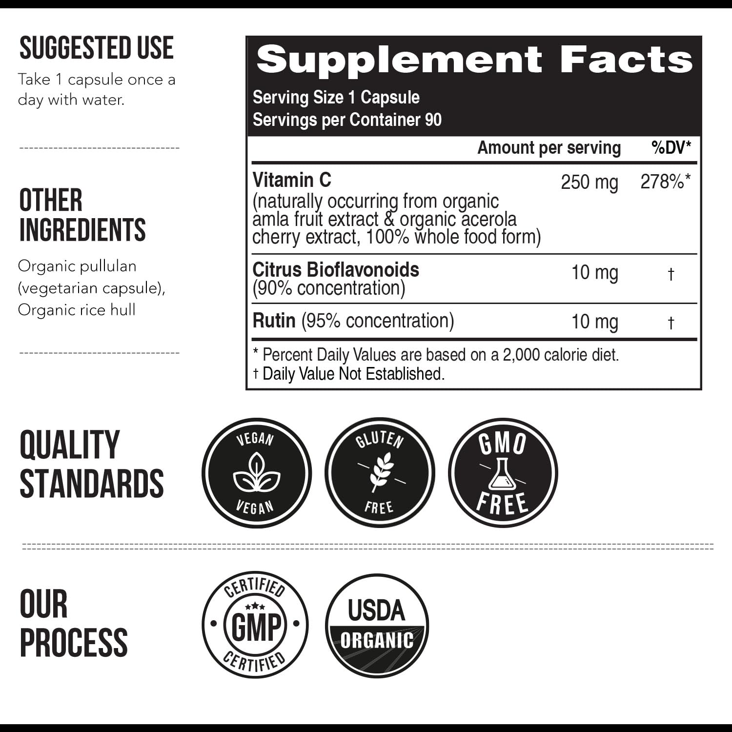 Organic Vitamin C | Whole Food Vitamin C from Fruit Plus Absorption Enhancing Cofactors - Vegan, Enhanced Bioavailability - Immune Support, Antioxidant, Total Health (90 Servings)