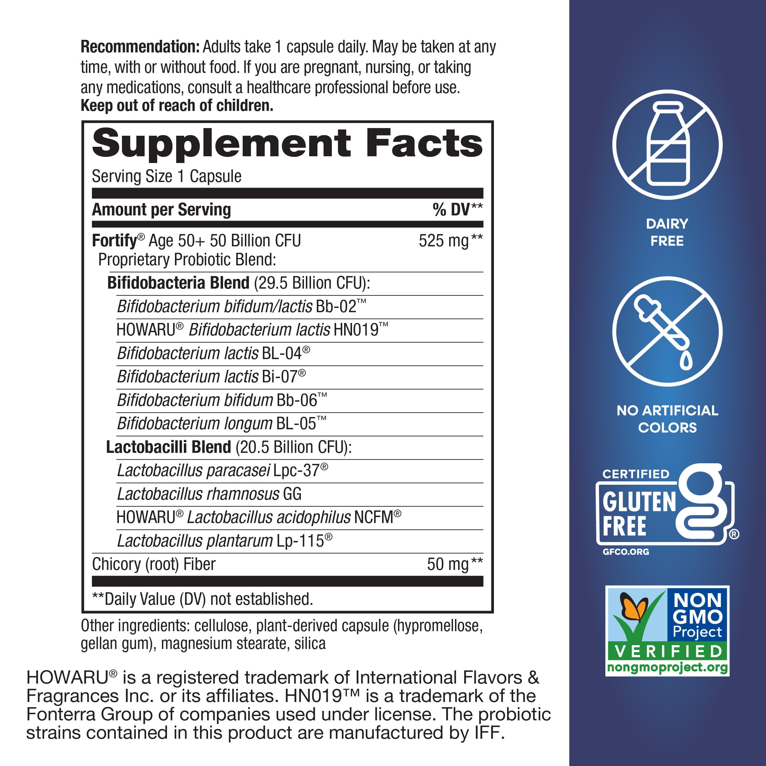 Nature’s Way Fortify Extra Strength(1) Probiotic Adults 50+, 50 Billion Live Cultures, Prebiotics, Probiotics for Digestive Health*, Immune Support*, Colon Health*, 30 Capsules