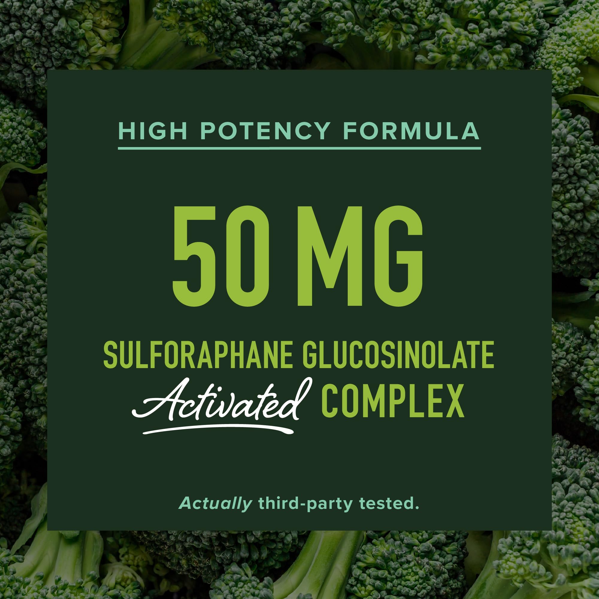 50MG Sulforaphane Supplement from Broccoli Sprouts | NRF2 Activation, Cellular Health & Immune Support | Glucoraphanin, Myrosinase & Antioxidants | Third-Party Tested | 60 Broccoli Seed Microbeadlets
