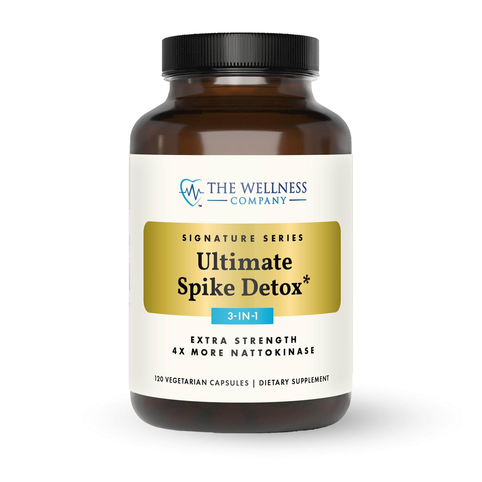 The Wellness Company Ultimate Spike Detox – Dr. McCullough Designed - 3-in-1 Nattokinase, Turmeric, & Bromelain Extra Strength | 120ct (1 Month Supply)