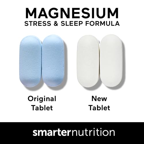 Smarter Nutrition Magnesium Complex - Chelated Magnesium Glycinate with Citrate, Malate and L-Theanine for Sleep, Muscle Relaxation and Stress Support - Non-GMO - 360 Tablets[180DaySupply]