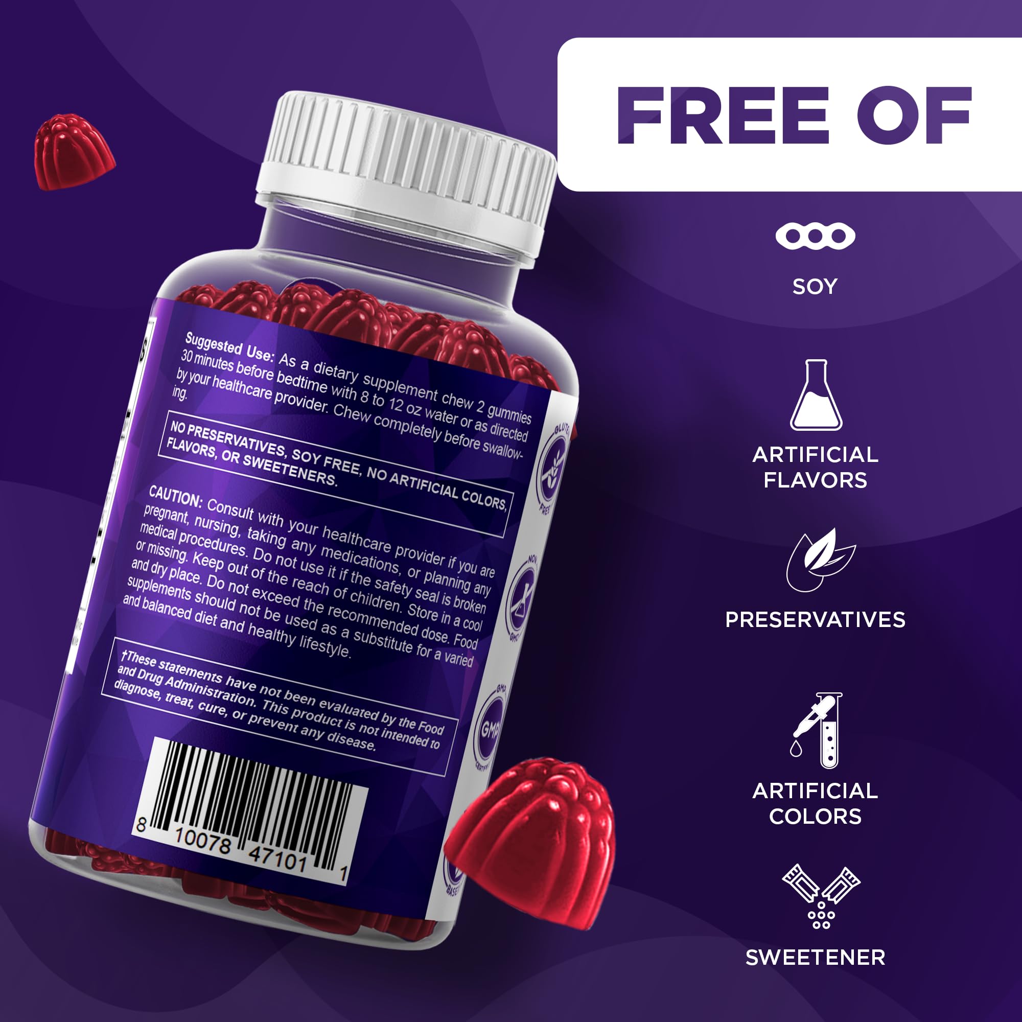 Vitamatic Melatonin 20mg Gummies for Adults, 30 Servings - 60 Count - Non-Habit Forming Supplement (Pack of 2)