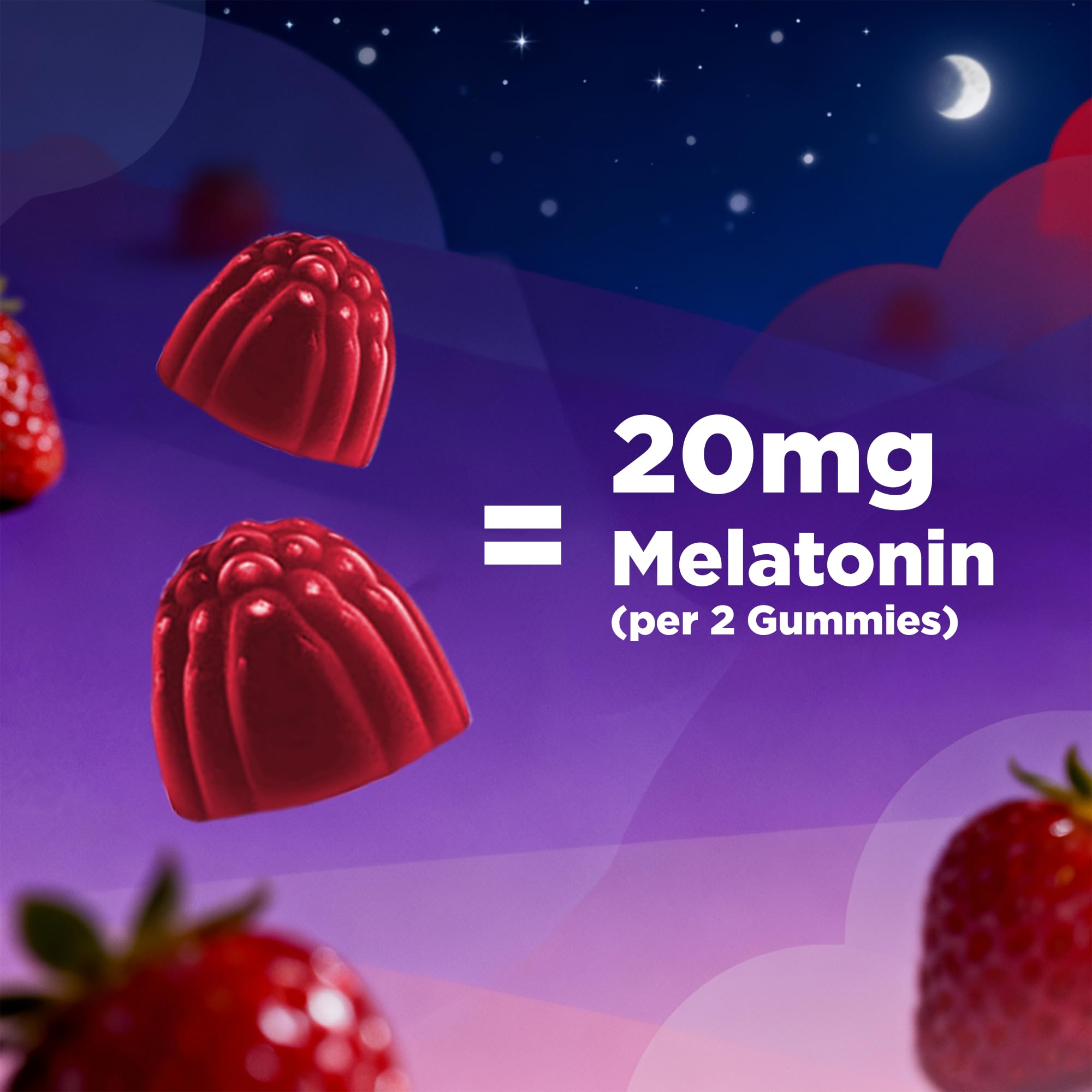 Vitamatic Melatonin 20mg Gummies for Adults, 30 Servings - 60 Count - Non-Habit Forming Supplement (Pack of 2)