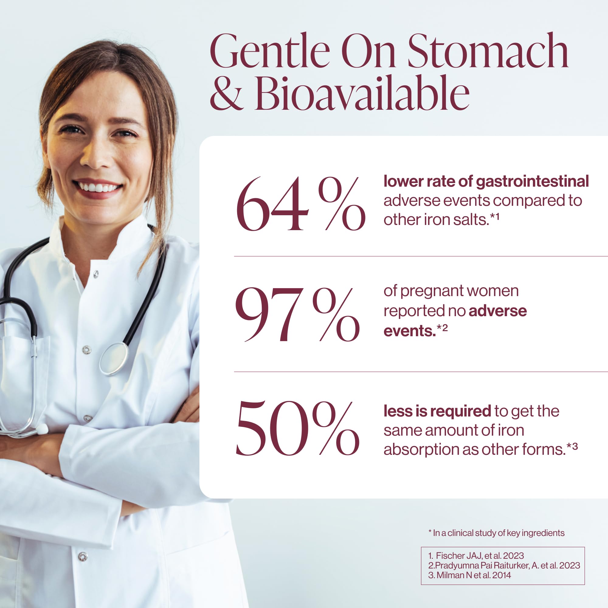 Iron Supplement for Women - Gentle Chelate Iron Bisglycinate 25mg with Vitamin C, B6, B12 Folic Acid – Supports Iron Deficiency, Menstrual Health & Energy - 120 Count