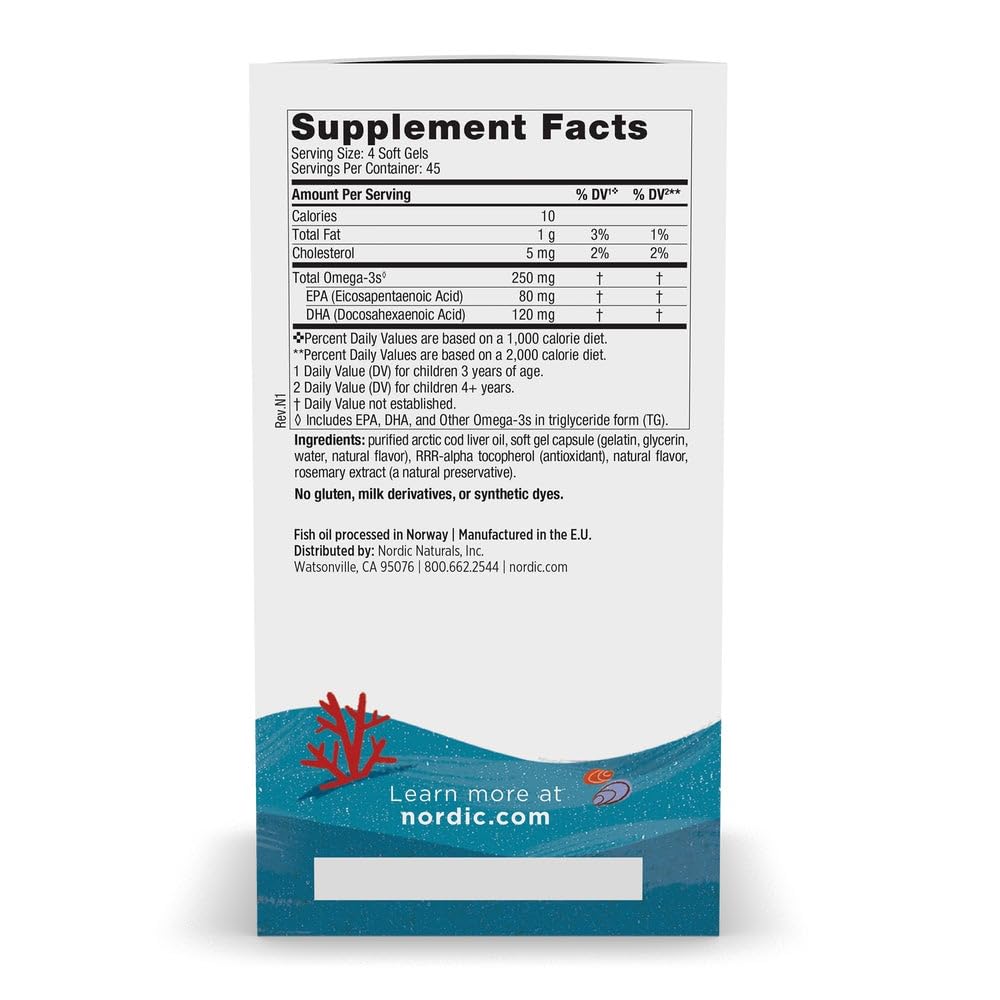 Nordic Naturals Children’s DHA, Strawberry - 180 Mini Chewable Soft Gels for Kids - 250 mg Omega-3 with EPA & DHA - Brain Development & Function - Non-GMO - 45 Servings