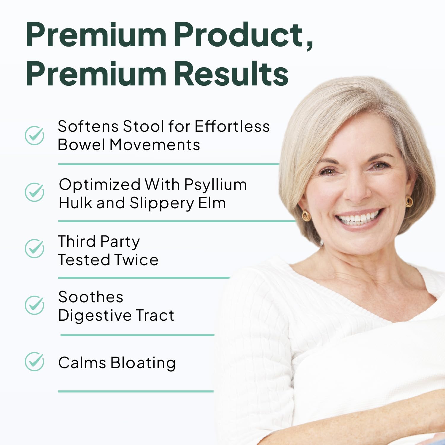 Organics Ocean Better Fiber - Daily Fiber Supplement - Soften Stool for Effortless Bowel Movements - with Psyllium Hulk and Slippery Elm - 90 Capsules