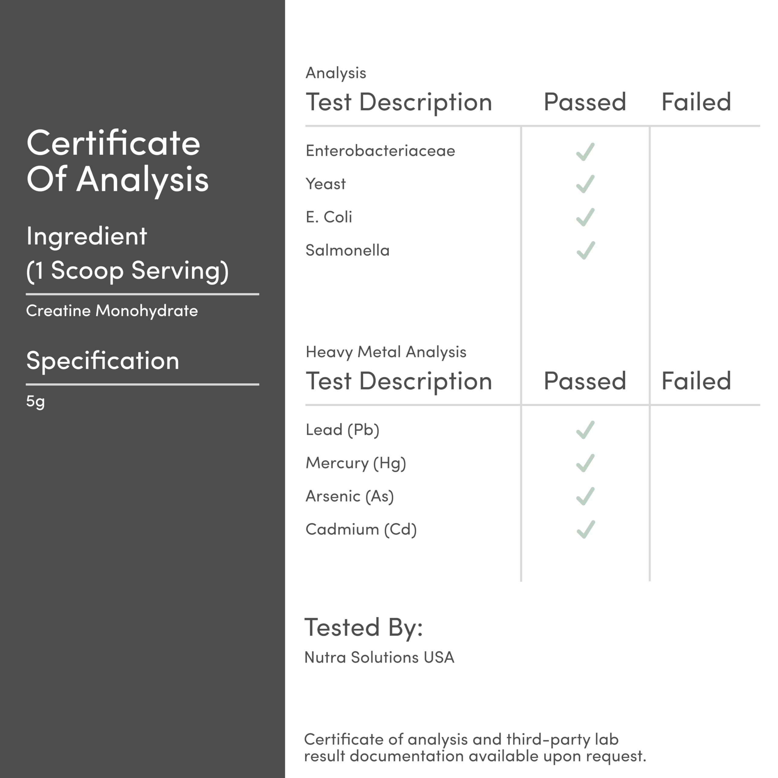 Creatine Monohydrate Powder 1.1lbs (100 Servings of 5 Grams Each) - No Fillers, Vegan Safe, Non-GMO, Gluten Free by Double Wood