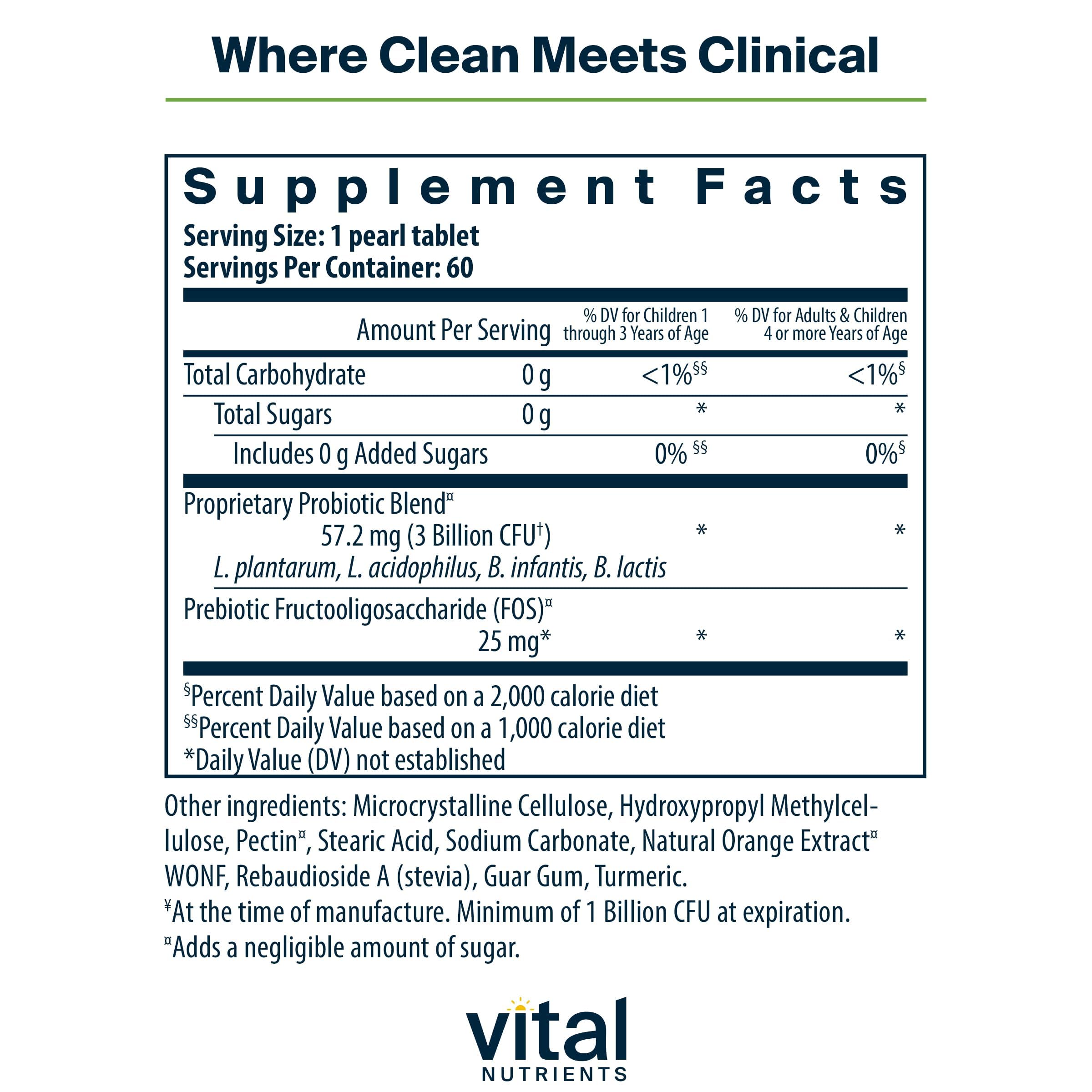 Hyperbiotics Vital Nutrients Pro Kids Probiotic | Allergen-Free Toddler Probiotics for Kids | Targeted Immune, Gut, and Digestive Health | Sugar-Free Orange Flavor | 60 Chewable Tablets