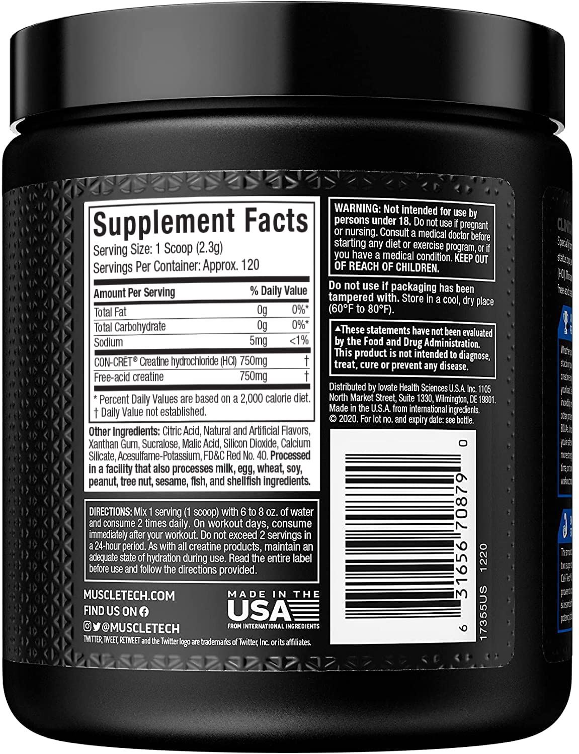 MuscleTech Cell-Tech Creactor - Creatine HCl Formula - Muscle Builder for Men & Women - Creatine HCl + Free-Acid Creatine Supplements - Fruit Punch Extreme, 120 Servings