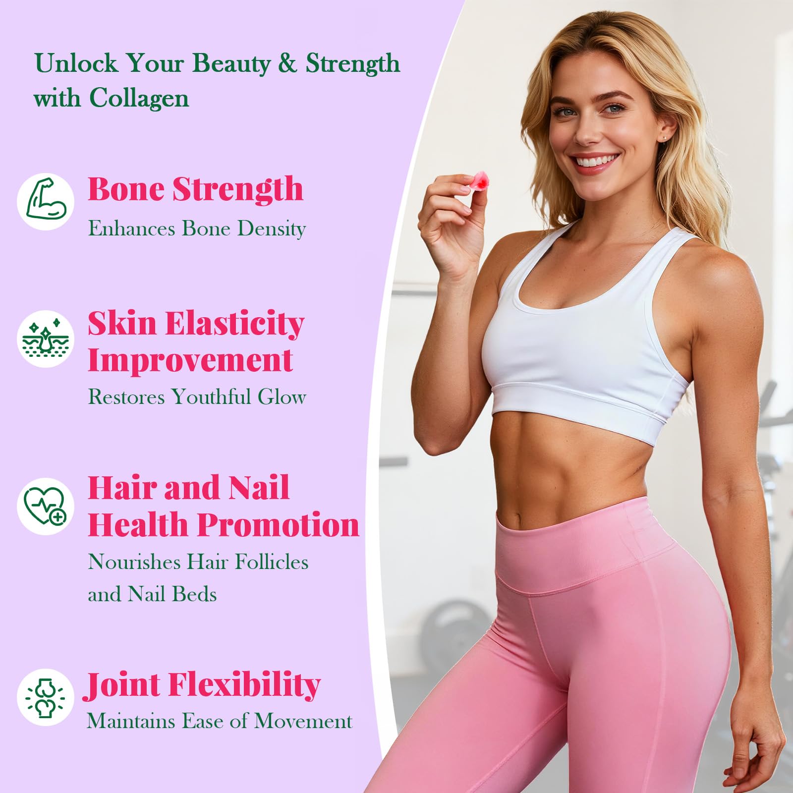 Creatine for Women, Creatine Monohydrate Gummies with Collagen, Vitamin D3 & Calcium for Muscles, Booty & Energy, Flavored Sugar Free Creatine Gummies Post & Pre Workout Supplements for Women, 120 Ct