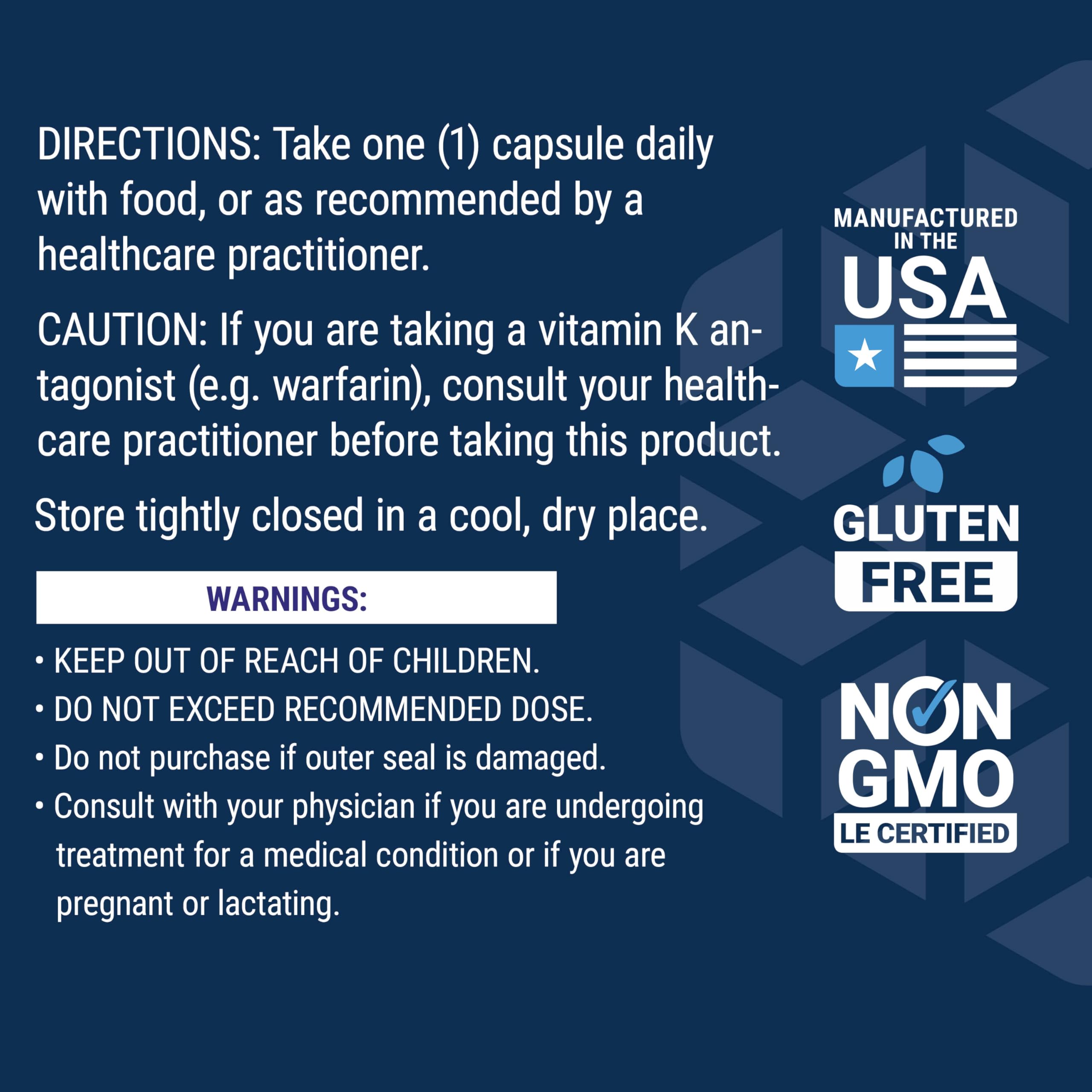 Life Extension Mega Vitamin K2 High Potency for Strong Bones, clinically studied 45 mg K2 dosage, promotes healthy bone density, gluten-free, non-GMO, 30 capsules