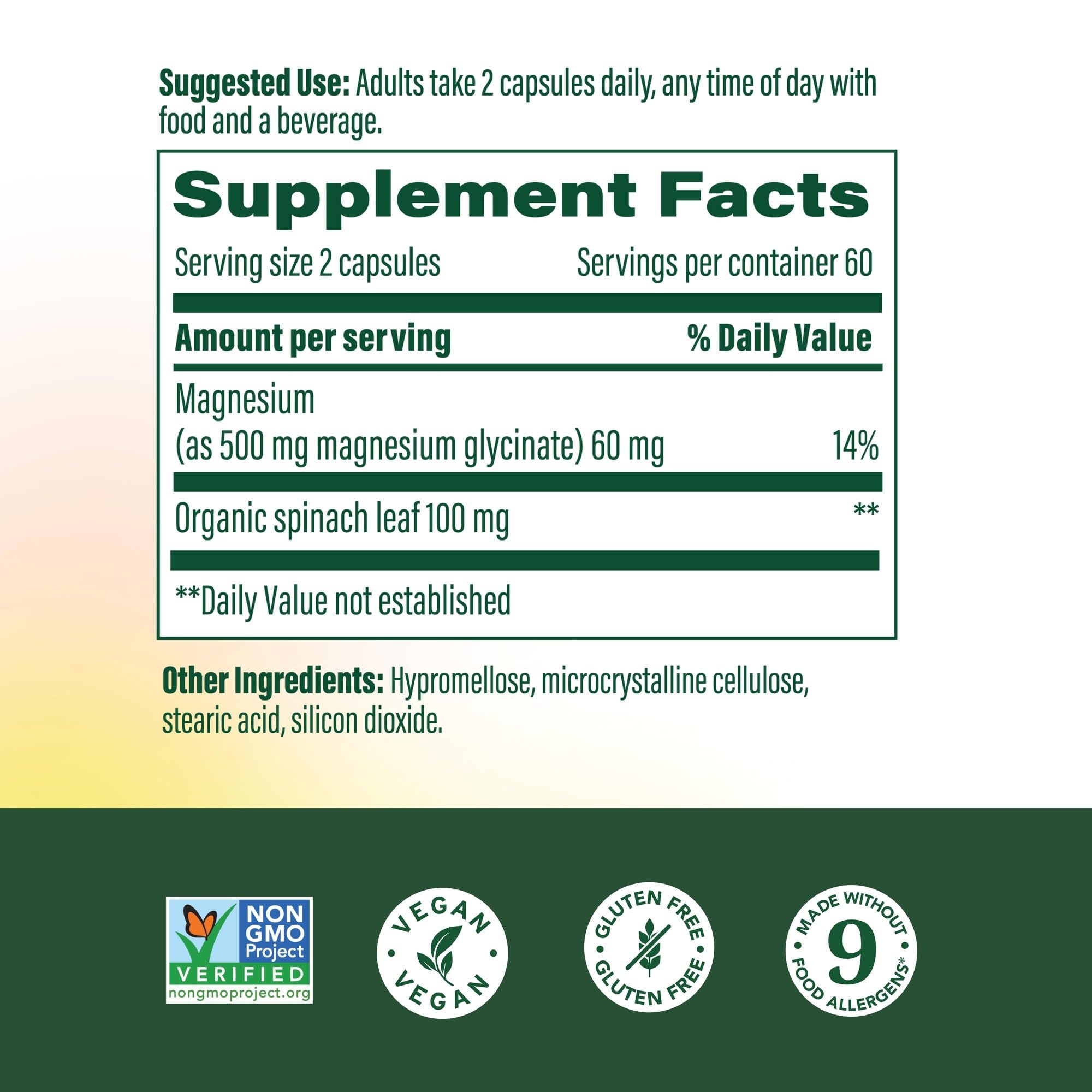 MegaFood Magnesium Glycinate 500mg - Chelated Magnesium Supplement - 60mg Elemental Magnesium - Gentle on the Stomach - Supports Normal Sleep Cycle & Healthy Stress Response - 120 Capsules 60 Servings