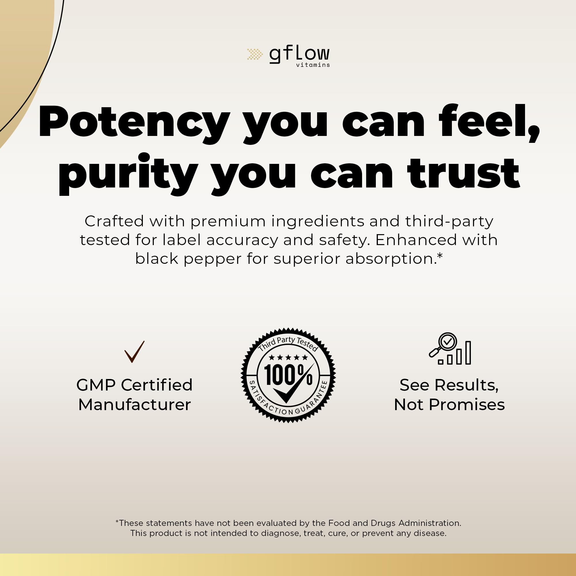 gflow vitamins Ashwagandha Supplements for Women and Men | Sleep, Mood and Energy Support | Extra Strength, Vegan Friendly, Non-GMO, Made in USA