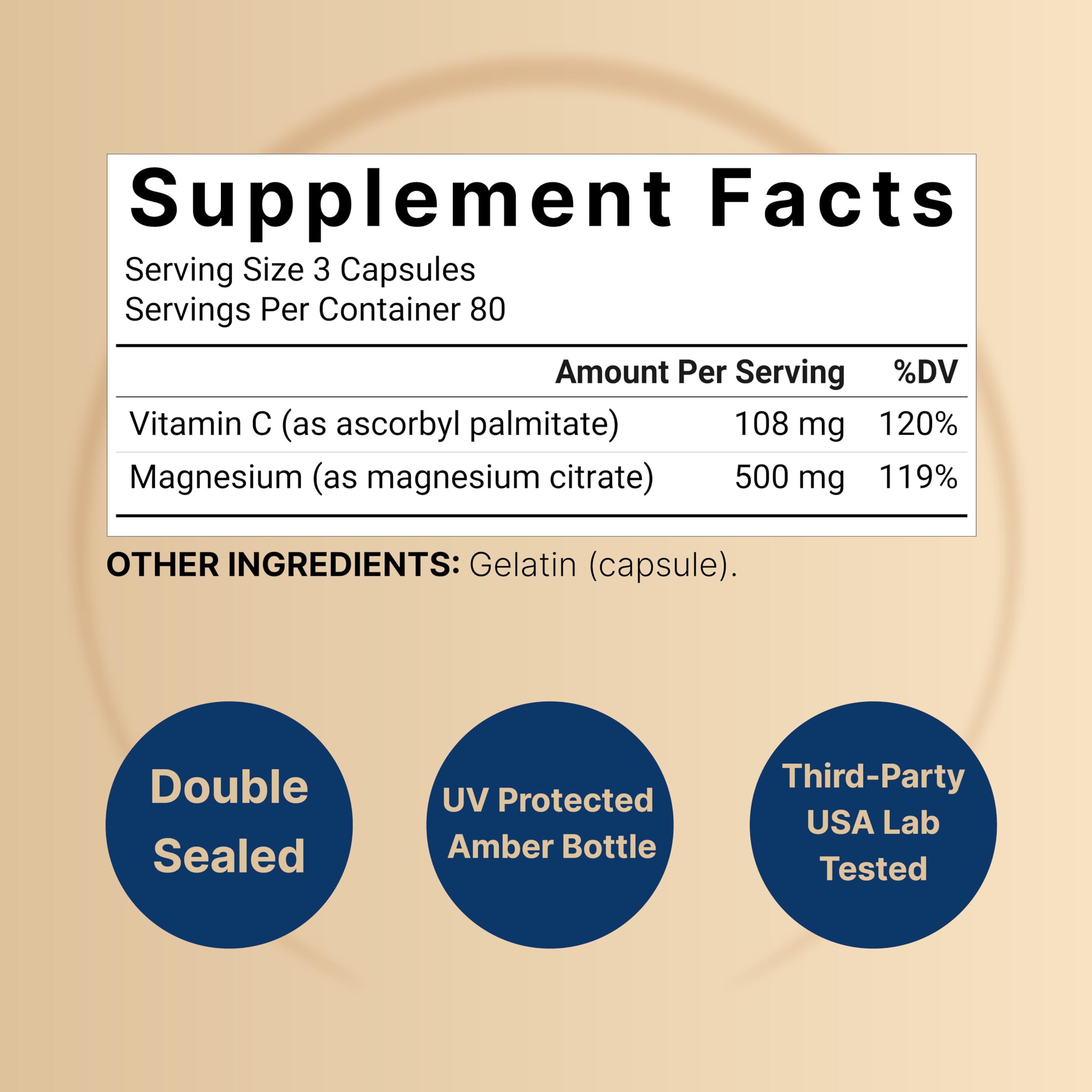 NatureBell Pure Magnesium Citrate 500mg per 3 Capsules Serving Size, 240 Capsules per Bottle | High-Purity Elemental Form | Non-GMO, Gluten-Free