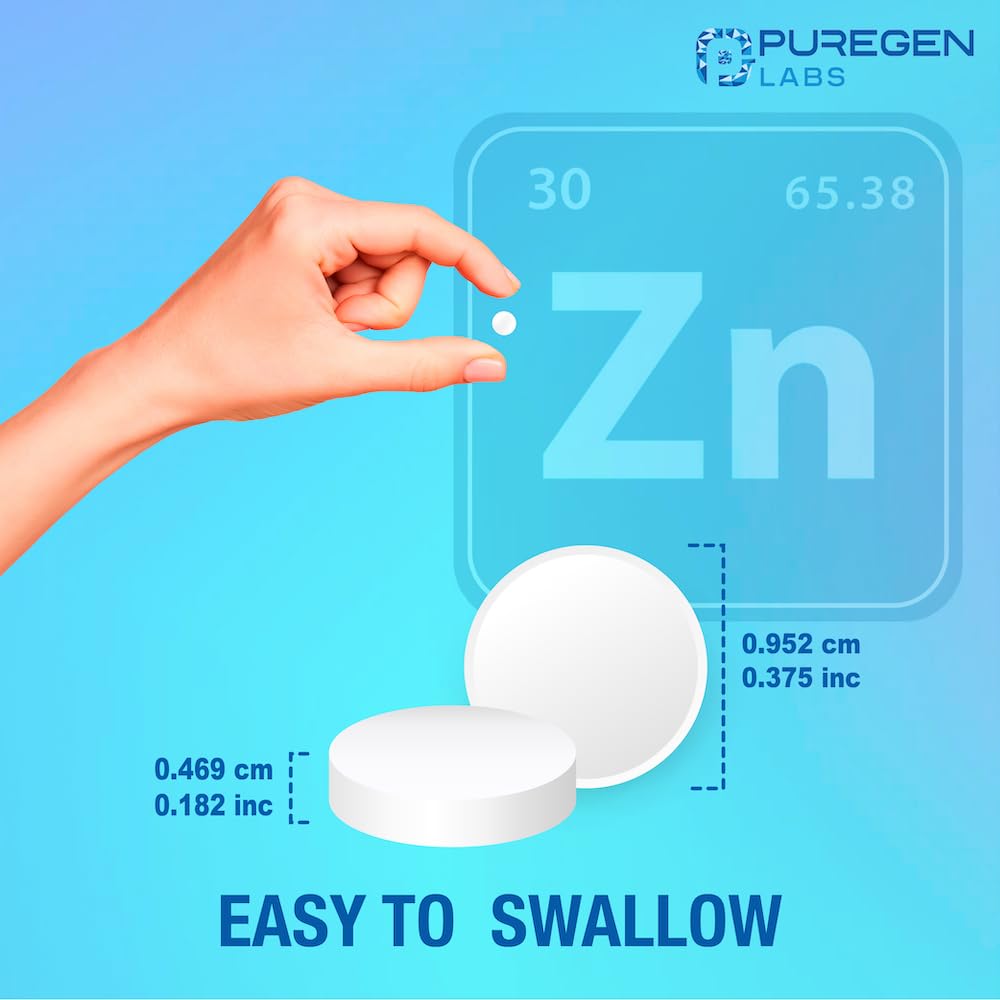 Puregen Labs Zinc Sulfate 220 mg Dietary Supplement Tablets - 100 Count (Pack of 2)