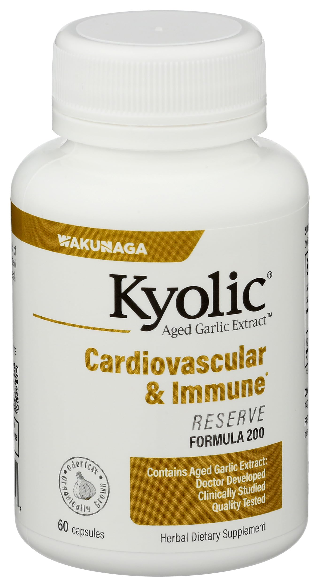Kyolic Aged Garlic Extract Formula 200, Cardiovascular & Immune*, Reserve, 60 Capsules