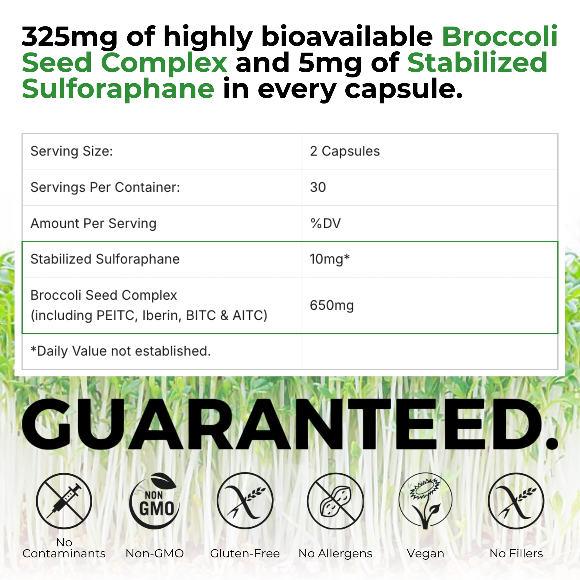 BrocElite Mara Labs Plus | Stabilized Broccoli Sulforaphane Supplement | Glyphosate Residue Free Certified – Third-Party Tested | 60 Vegan Capsules