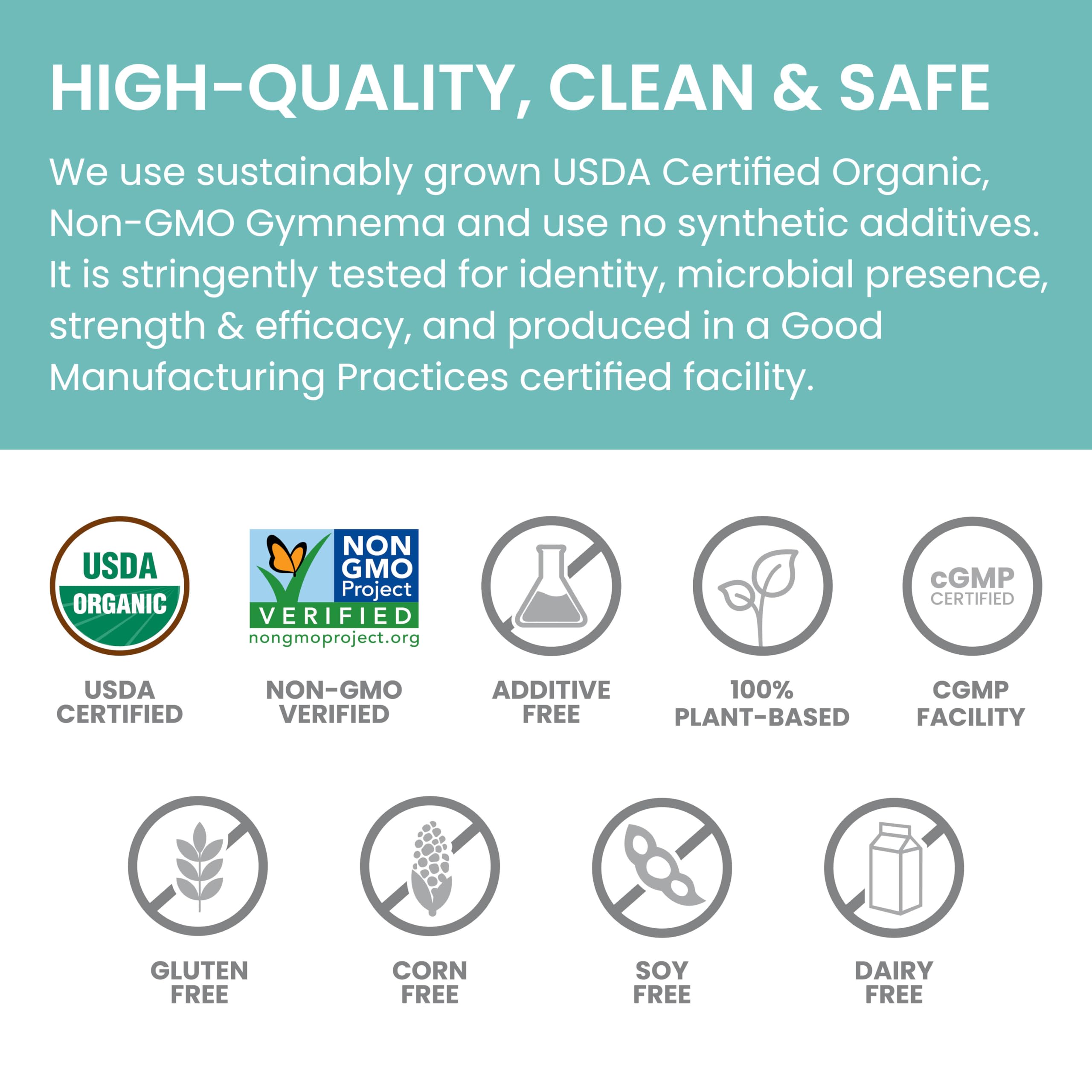 Himalaya Organic Gymnema Sylvestre – Herbal Glucose Metabolism Support - USDA Organic, Non-GMO, Vegan, Gluten Free, Additive Free, 700 mg, 60 Caplets