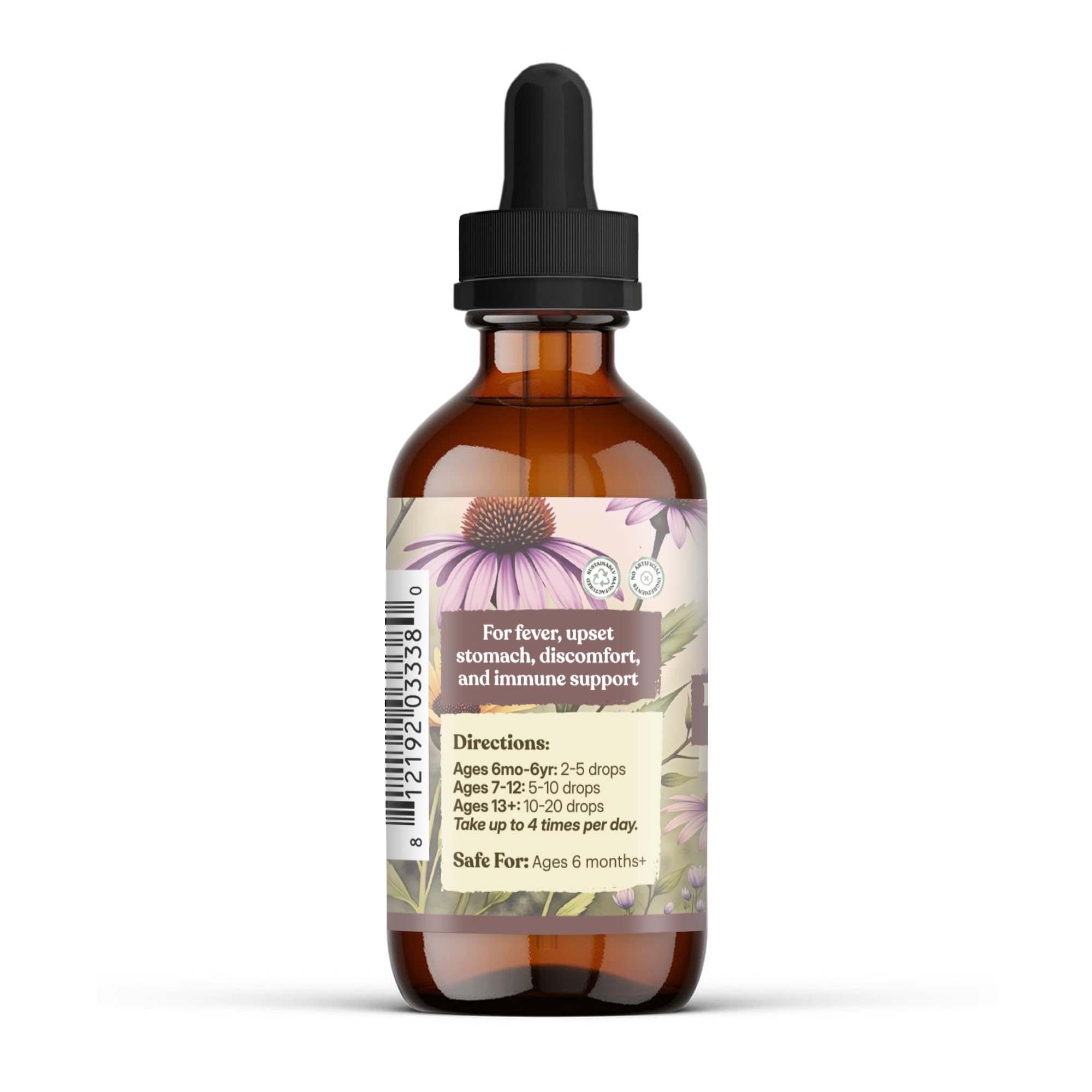 Earthley Wellness Feel Better Fast, All-Natural Relief for Minor Ailments, Organic Herbal Formula, Supports Immune & Digestive Health, Echinacea Root and More, 6 Month Supply (1.69oz Glass, 500 doses)