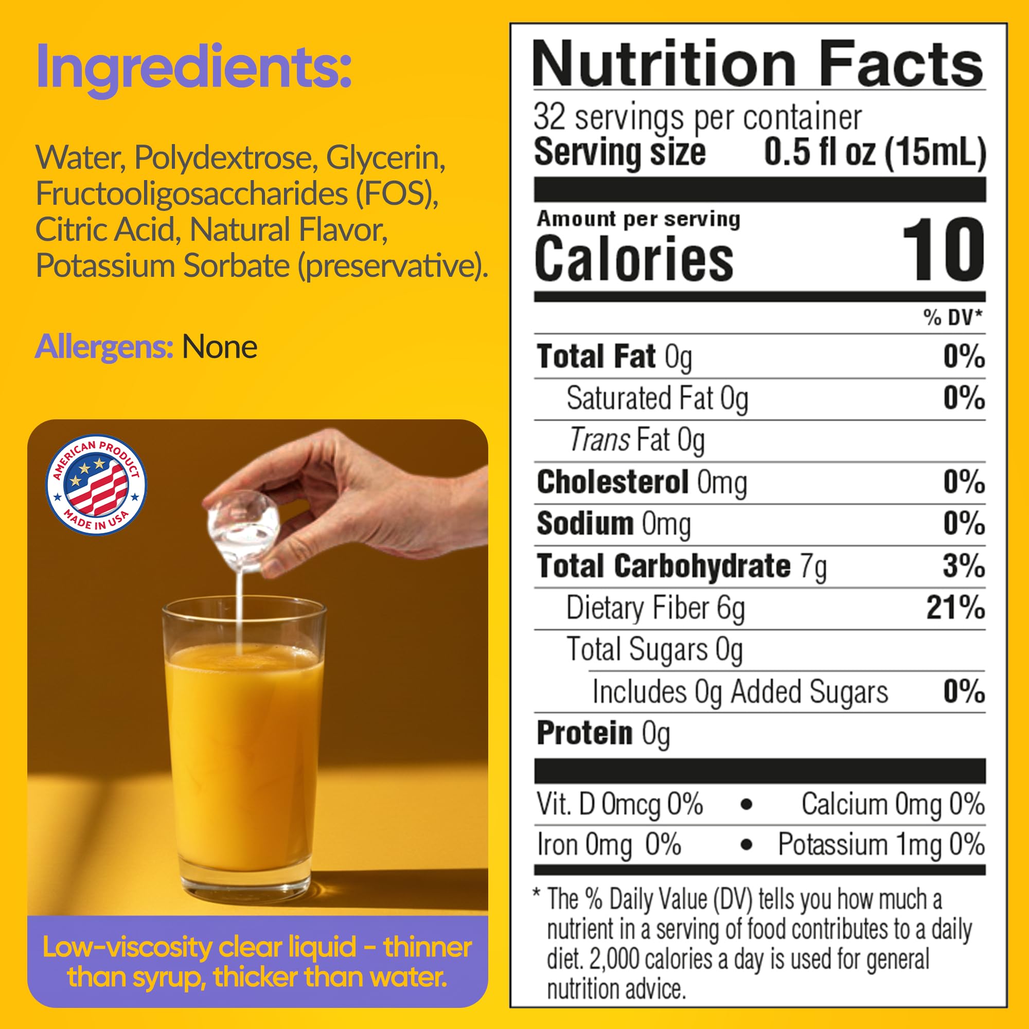 Medtrition HyFiber Liquid Fiber for Kids in Only One Tablespoon, Supports Regularity and Softer Stools, FOS Prebiotics for Gut Health, 6 Grams of Fiber, 32 Servings per Bottle 16 Fl Oz (Pack of 2)