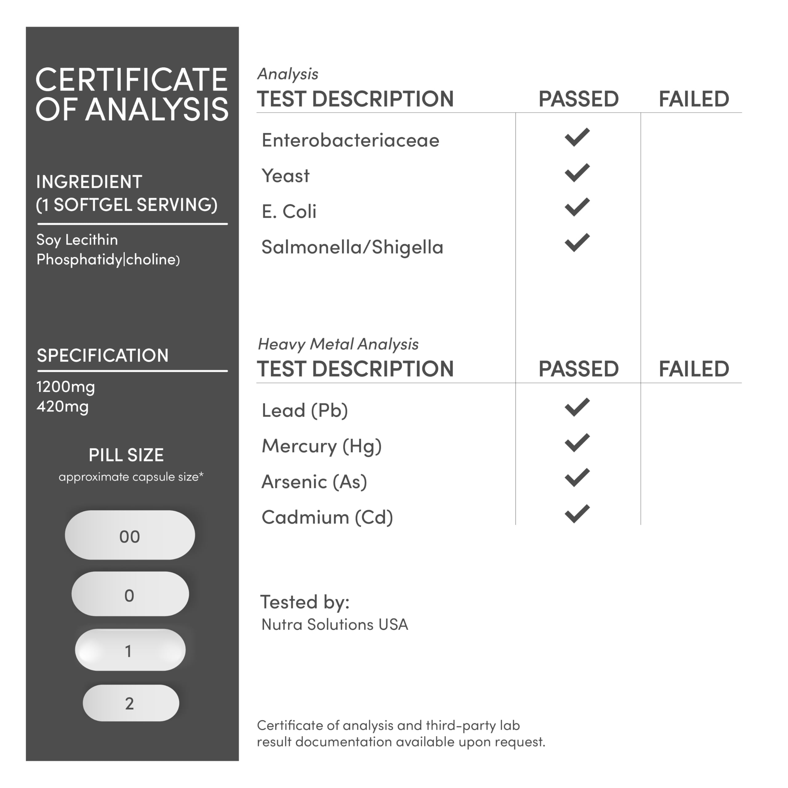 Phosphatidylcholine 1,200mg – 210 Softgels – Enhanced Version of Sunflower and Soy Lecithin (Choline Supplements) - Non-GMO and Gluten Free to Support Brain Health by Double Wood
