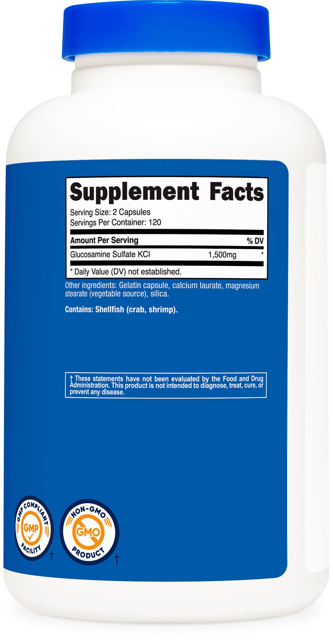 Nutricost Glucosamine Sulfate 1500mg, 240 Capsules - 750mg Per Capsule, Gluten Free, Non-GMO