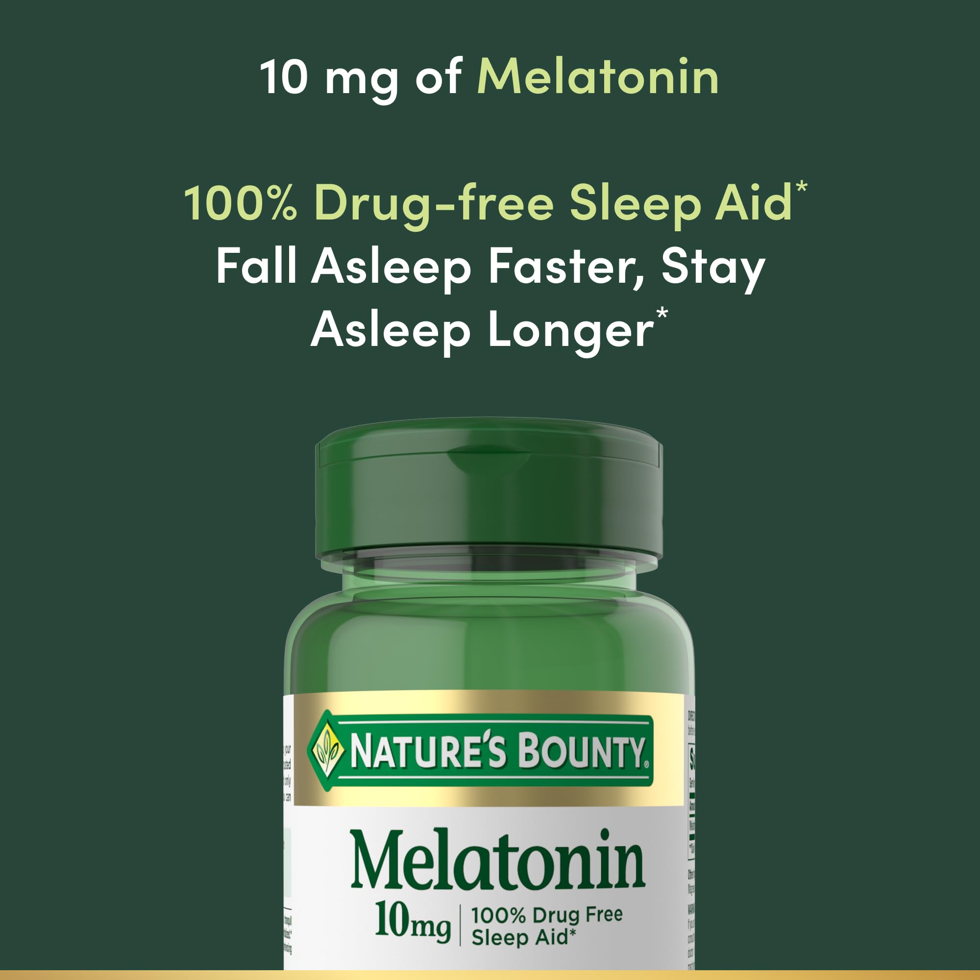 Nature's Bounty Melatonin, Promotes Relaxation and Sleep Health, 10mg, Capsules, 60 Ct (2 Pack)